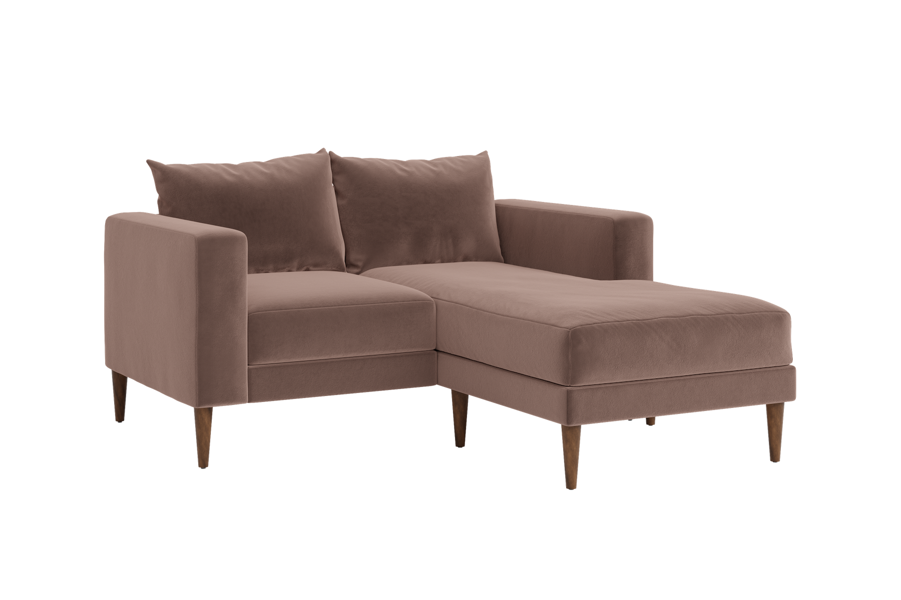 The Essential Loveseat Sectional in Recycled Velvet