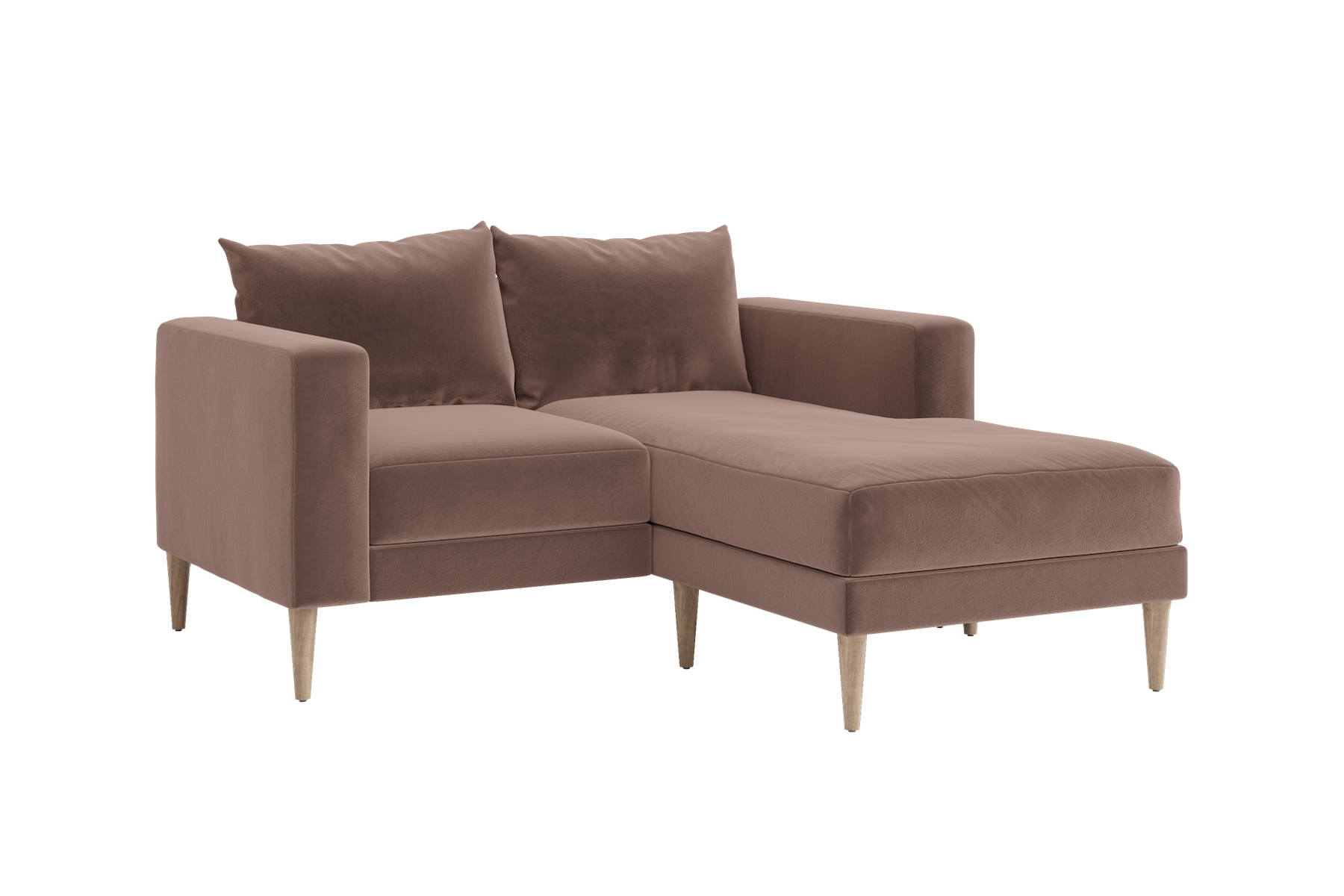 The Essential Loveseat Sectional in Recycled Velvet