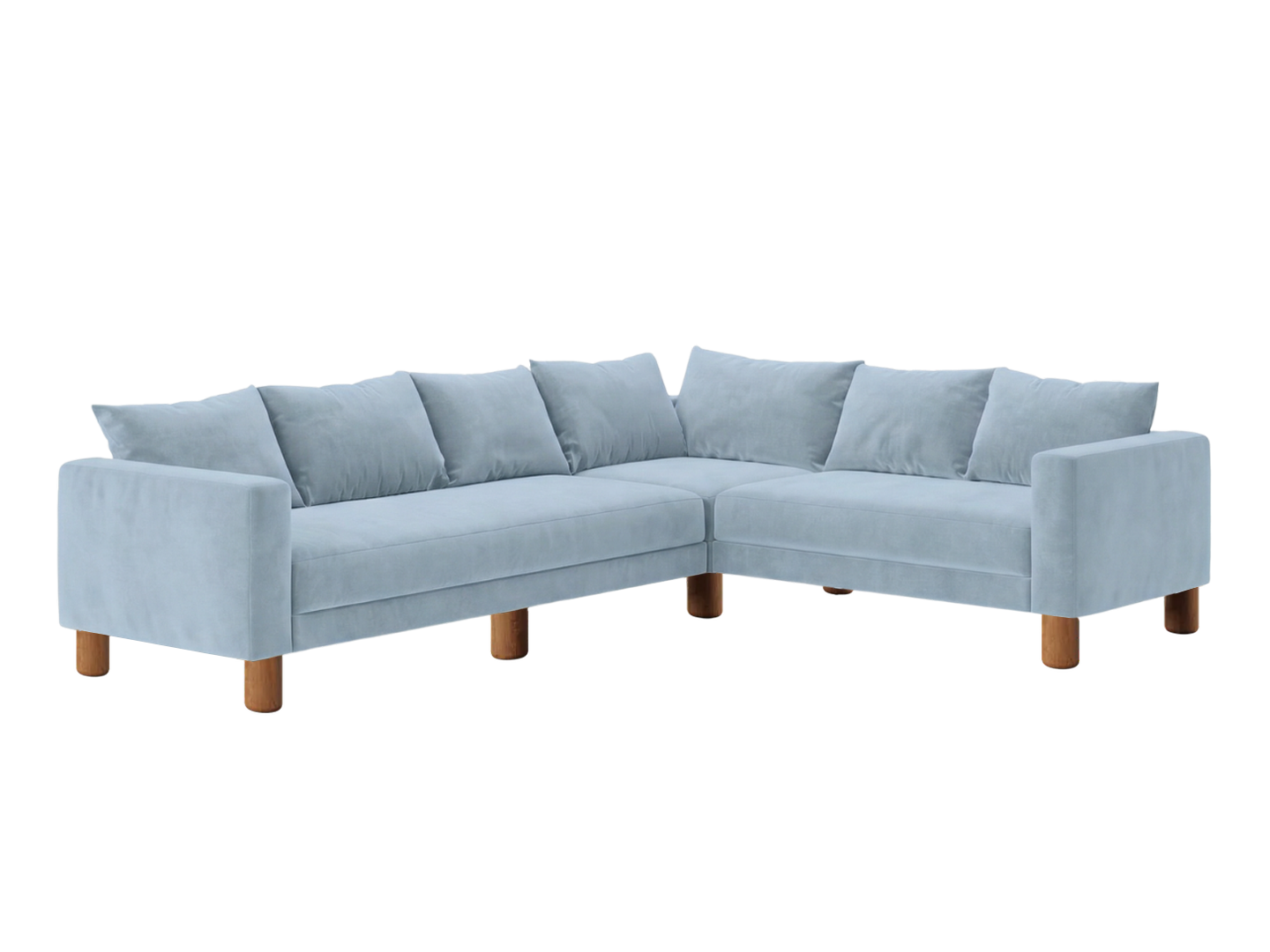 The Essential Corner Sectional (6 Seat) in Recycled Velvet