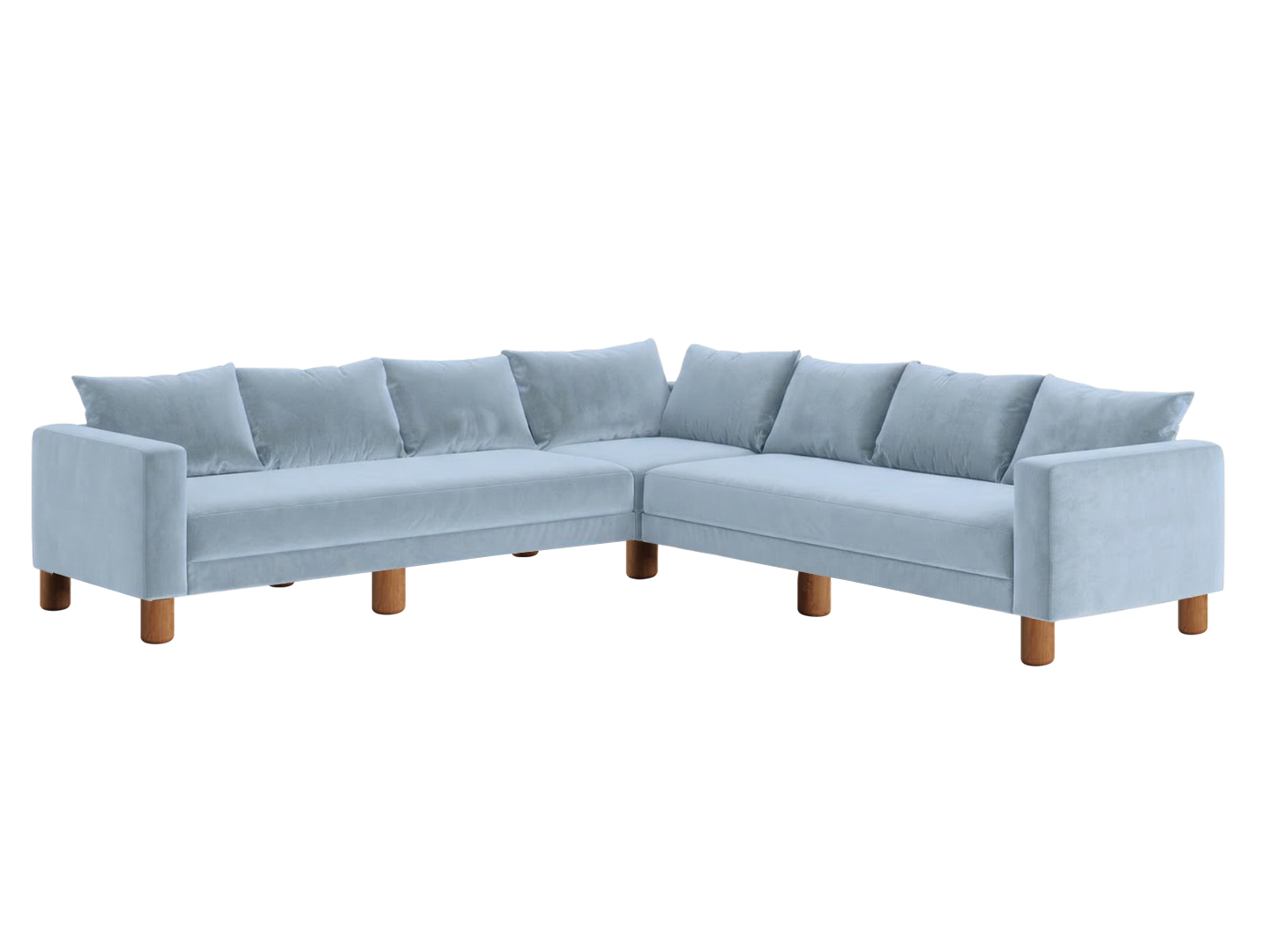 The Essential Corner Sectional (7 Seat) in Recycled Velvet