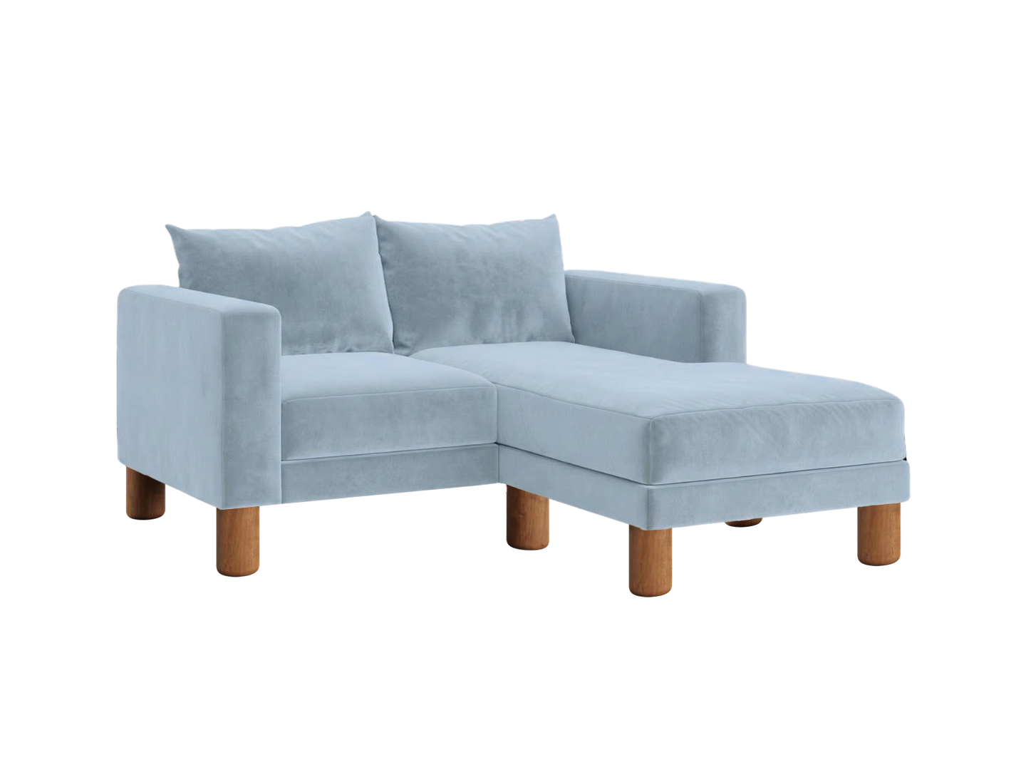 The Essential Loveseat Sectional in Recycled Velvet