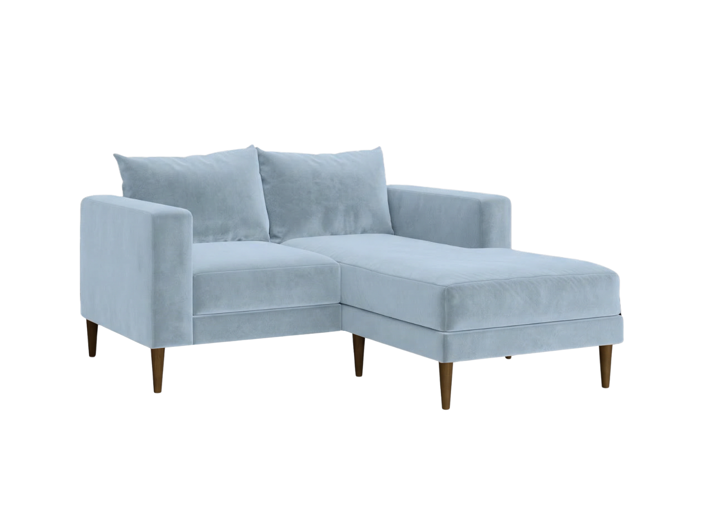 The Essential Loveseat Sectional in Recycled Velvet