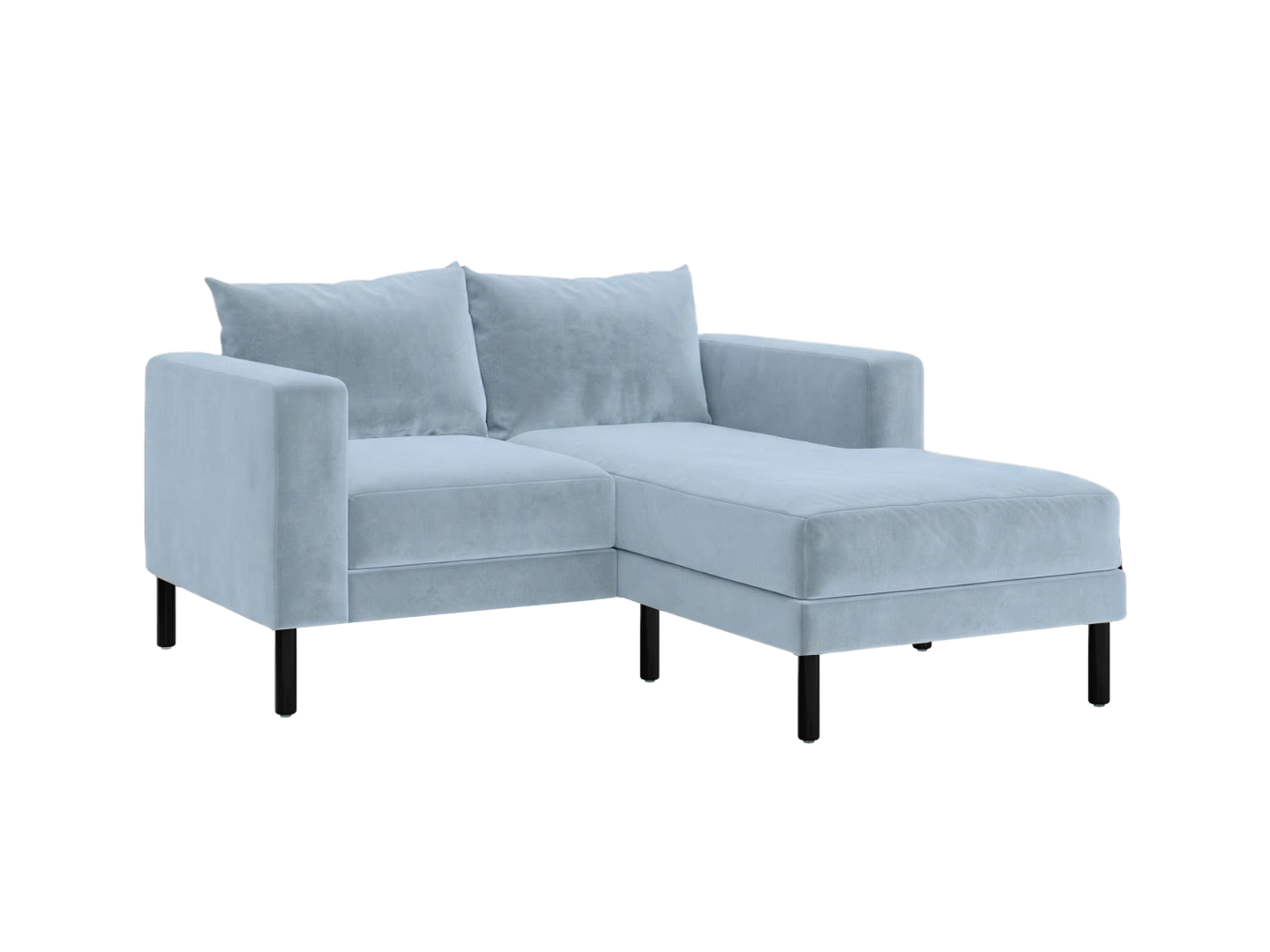 The Essential Loveseat Sectional in Recycled Velvet