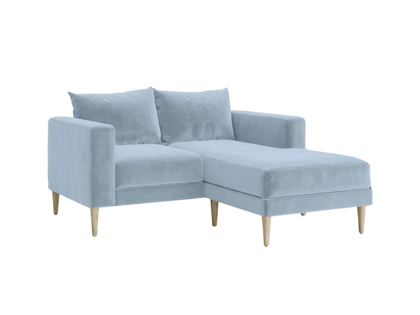 The Essential Loveseat Sectional in Recycled Velvet