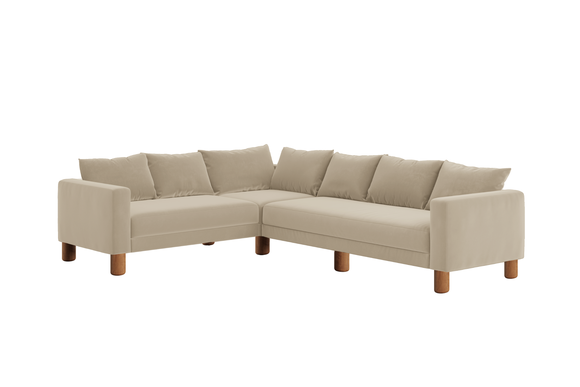 The Essential Corner Sectional (6 Seat) in Recycled Velvet