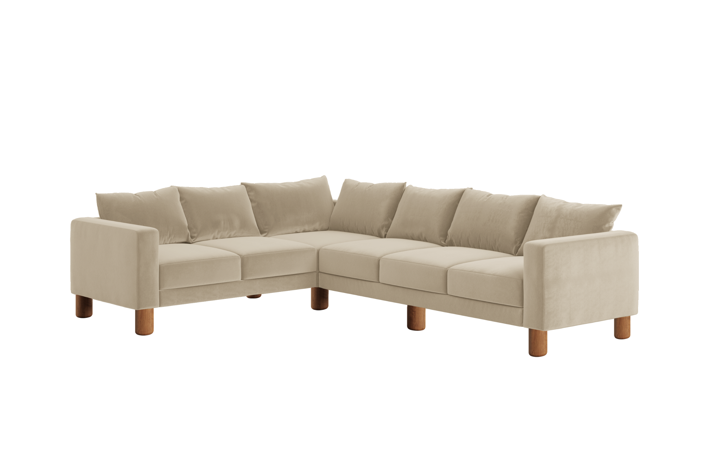 The Essential Corner Sectional (6 Seat) in Recycled Velvet