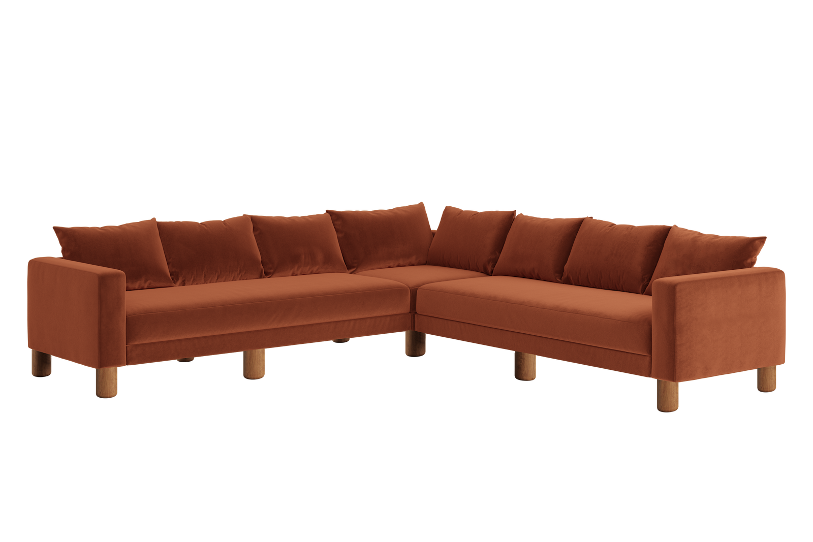 The Essential Corner Sectional (7 Seat) in Recycled Velvet