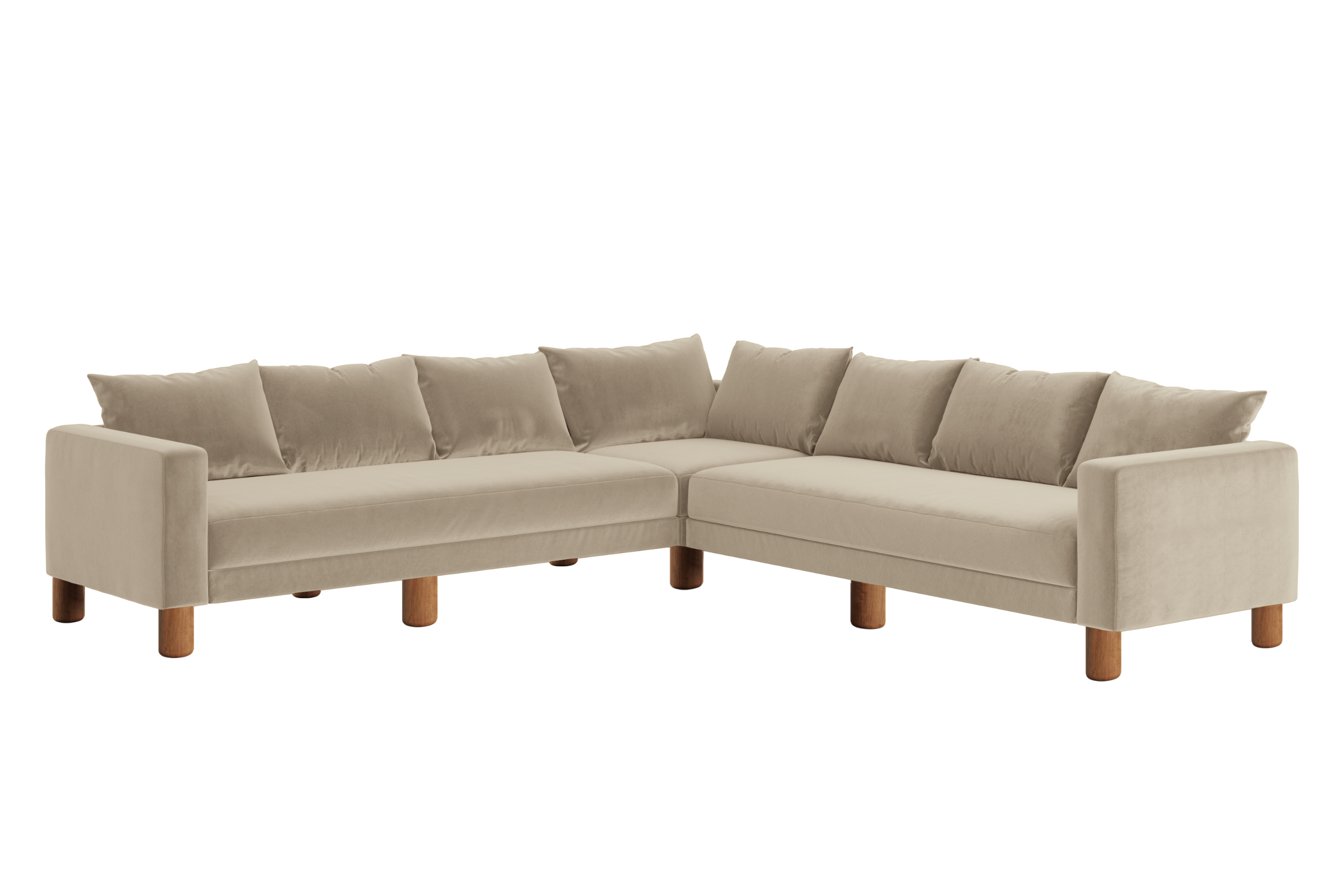 The Essential Corner Sectional (7 Seat) in Recycled Velvet