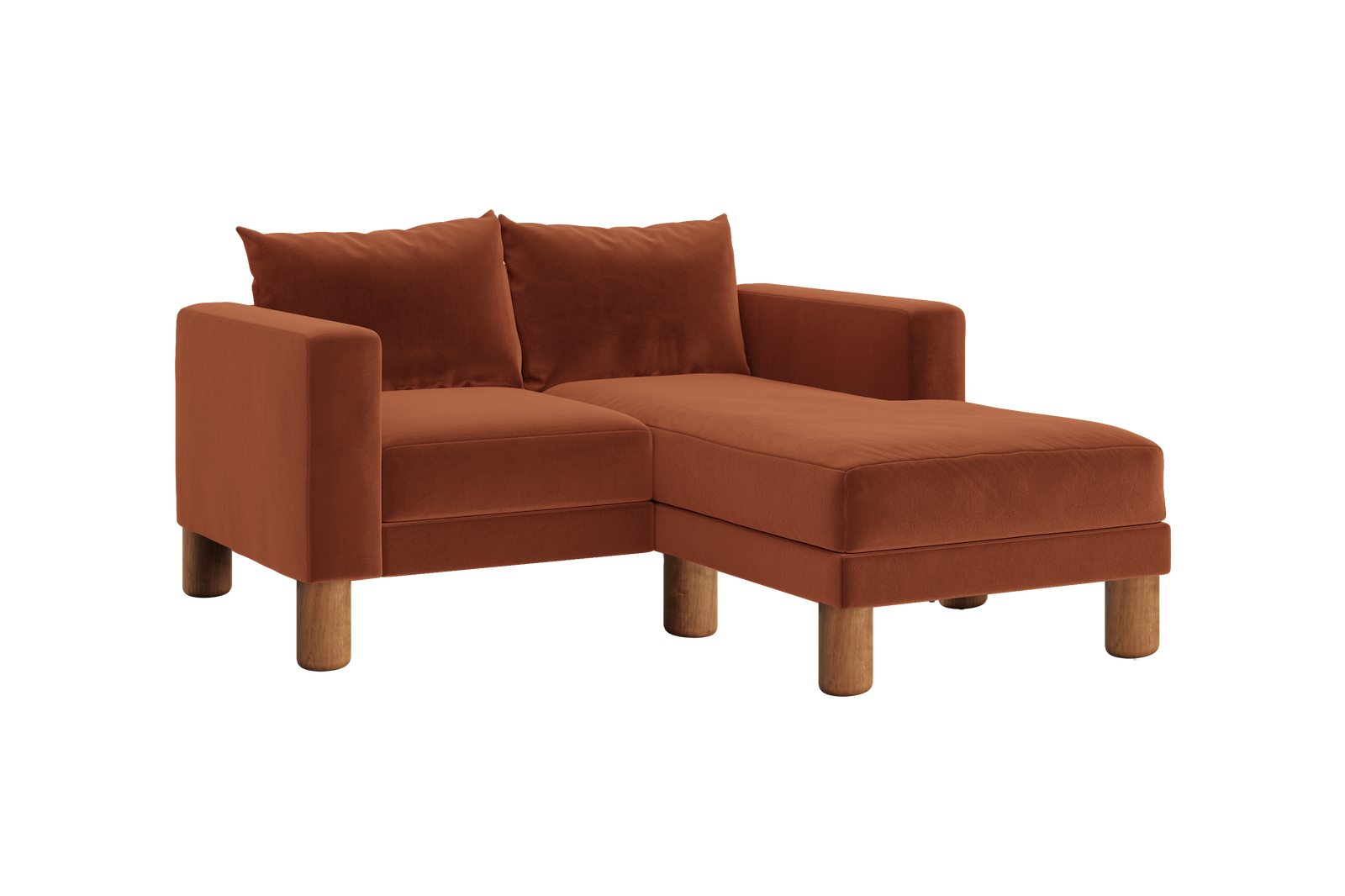 The Essential Loveseat Sectional in Recycled Velvet
