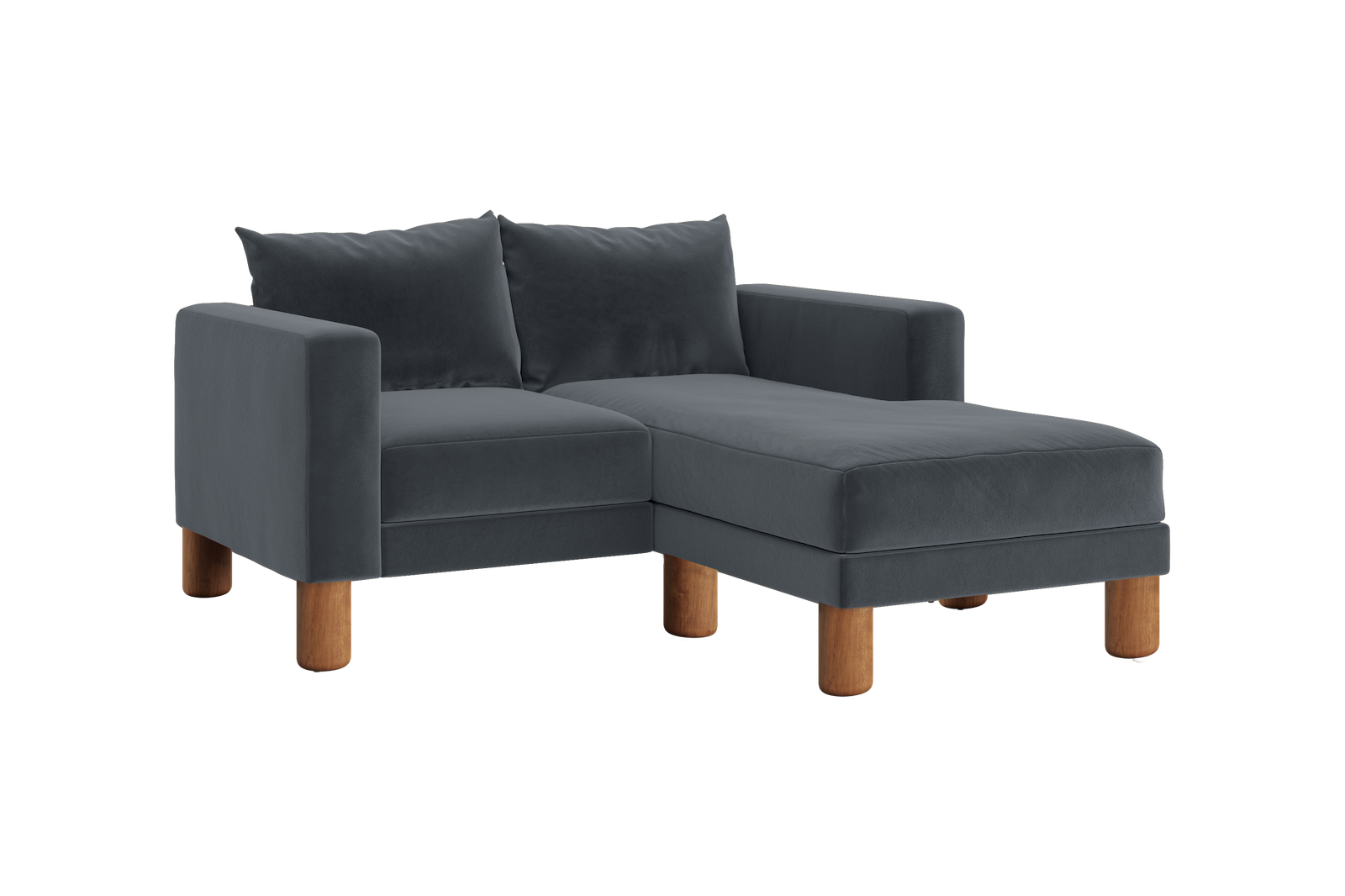 The Essential Loveseat Sectional in Recycled Velvet