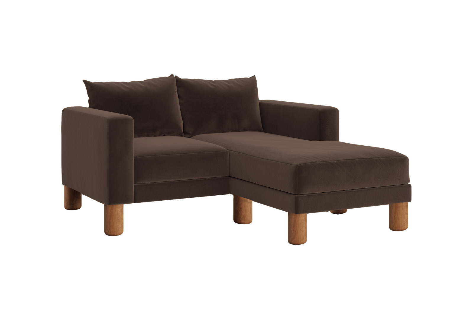 The Essential Loveseat Sectional in Recycled Velvet
