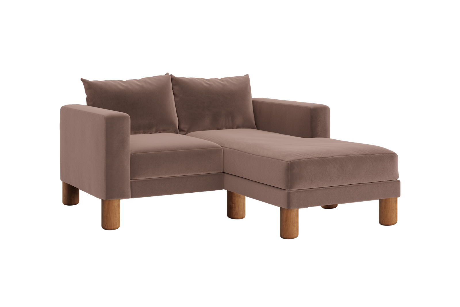 The Essential Loveseat Sectional in Recycled Velvet