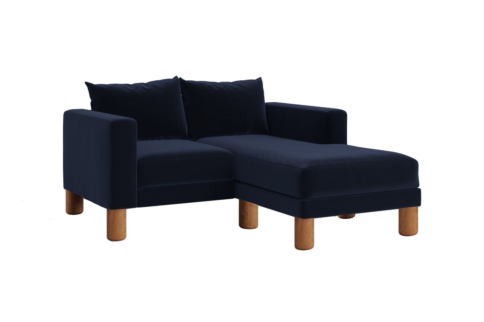 The Essential Loveseat Sectional in Recycled Velvet