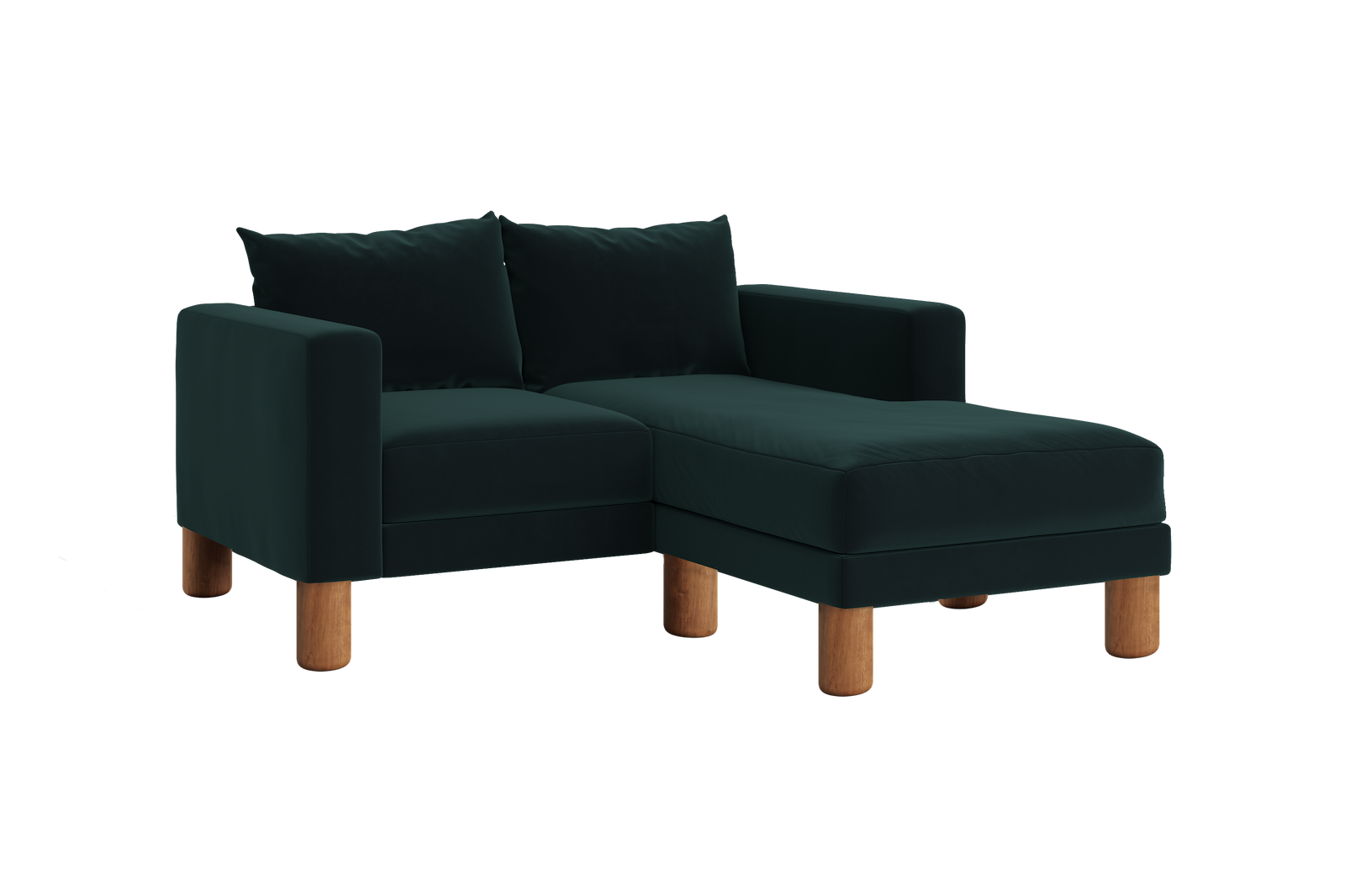 The Essential Loveseat Sectional in Recycled Velvet