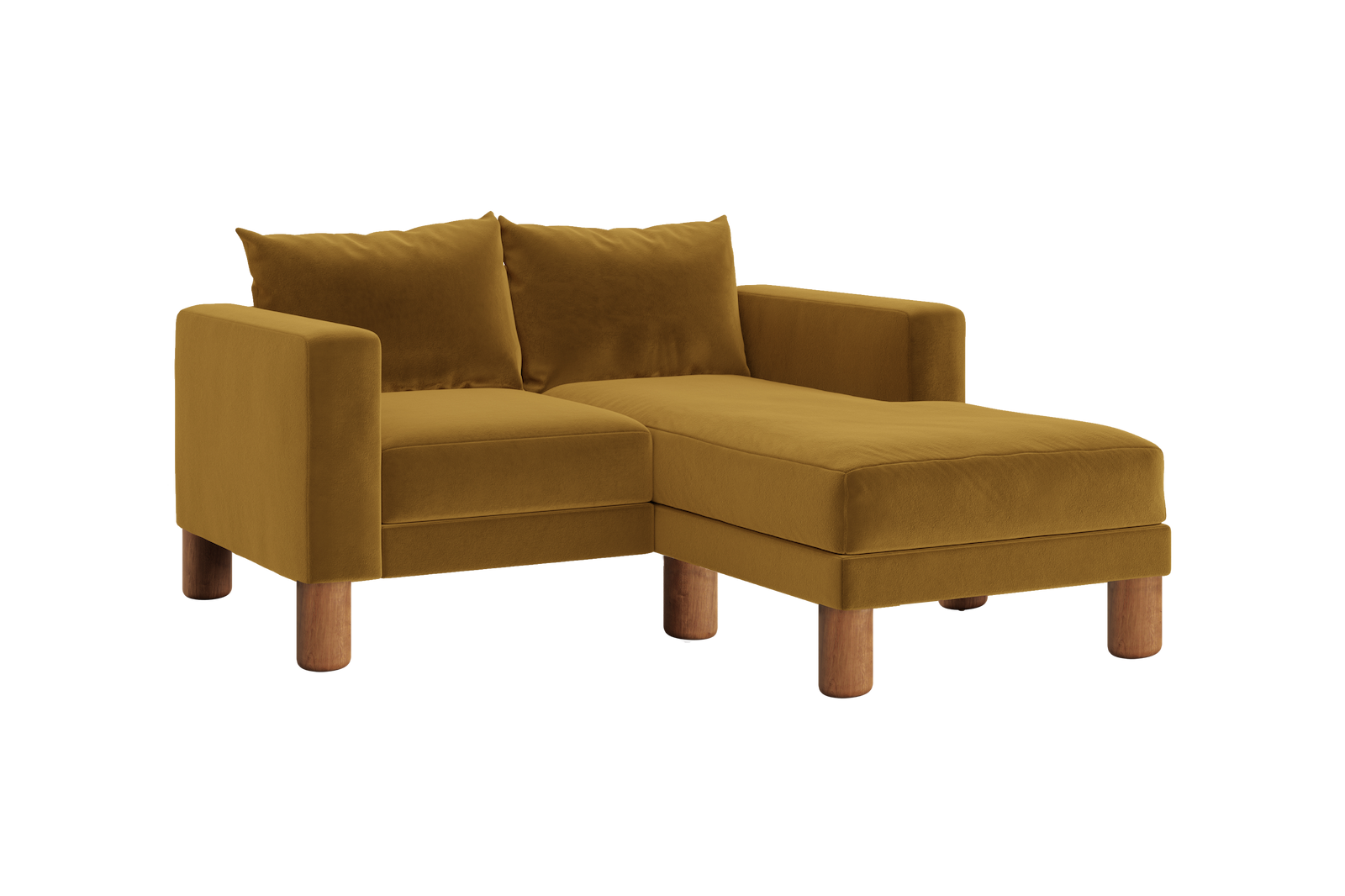 The Essential Loveseat Sectional in Recycled Velvet