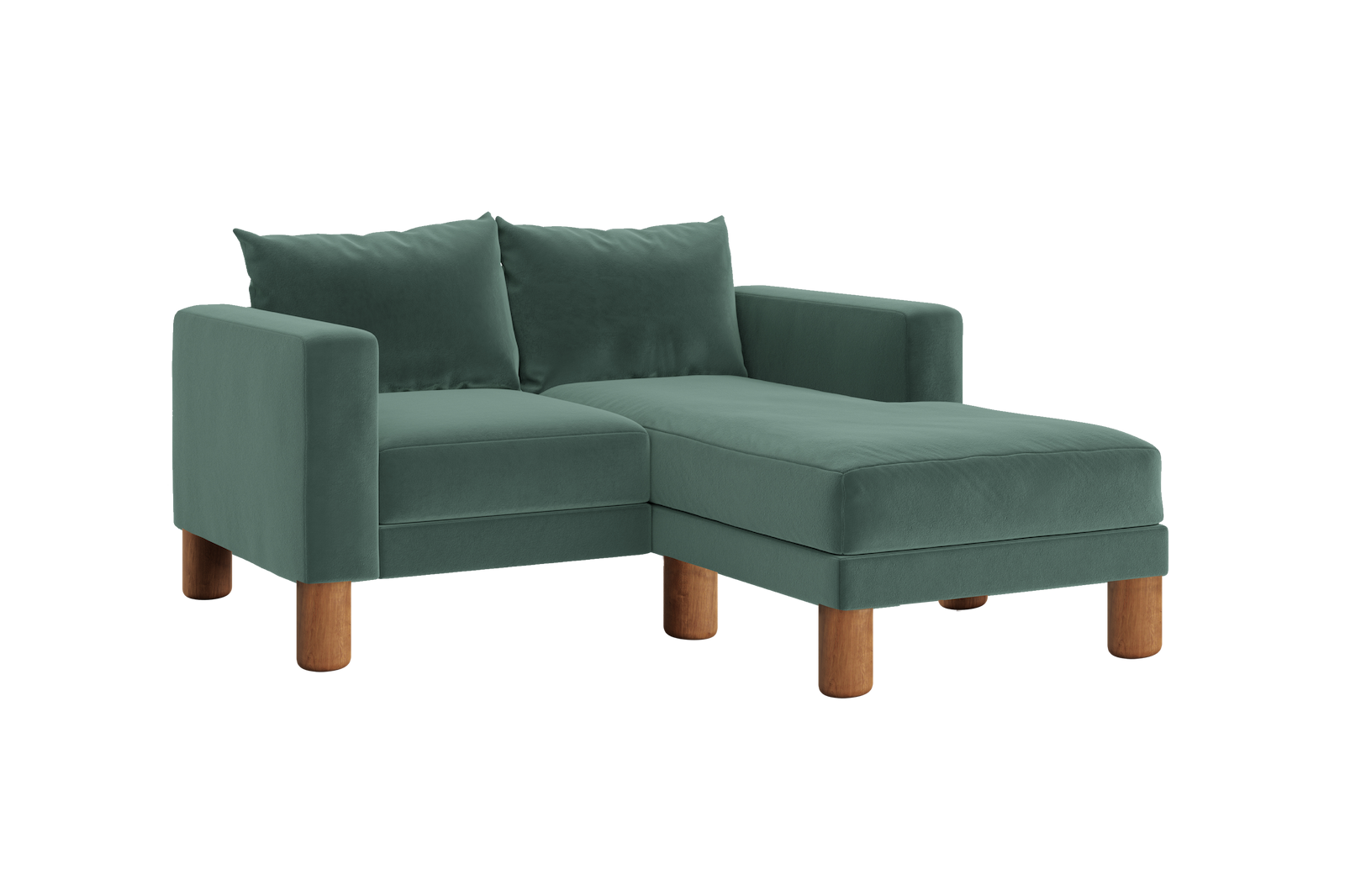 The Essential Loveseat Sectional in Recycled Velvet