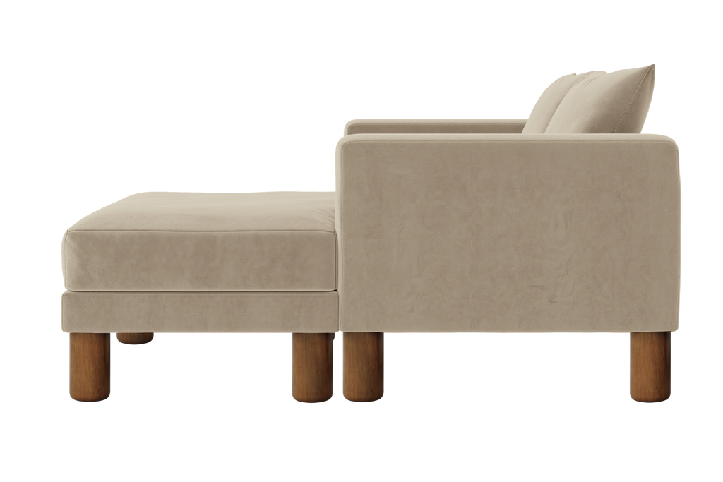 The Essential Loveseat Sectional in Recycled Velvet