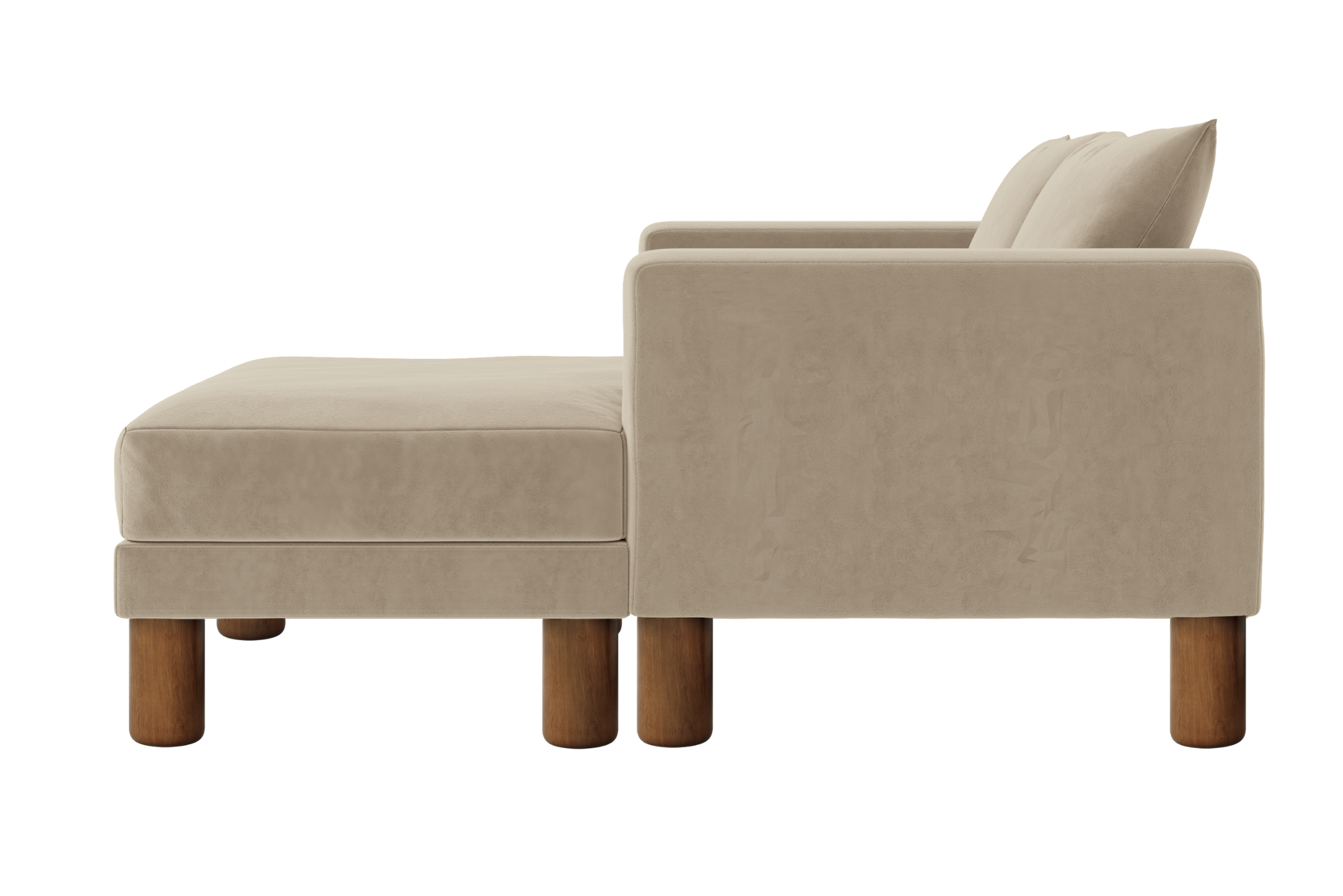 The Essential Loveseat Sectional in Recycled Velvet