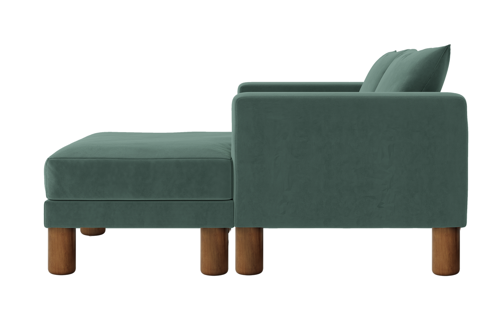 The Essential Loveseat Sectional in Recycled Velvet