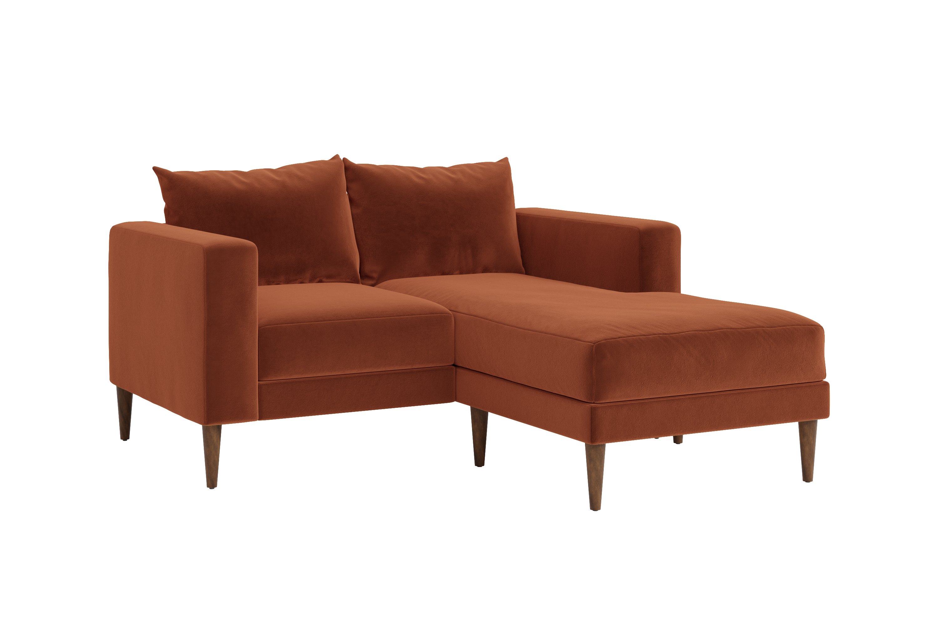 The Essential Loveseat Sectional in Recycled Velvet