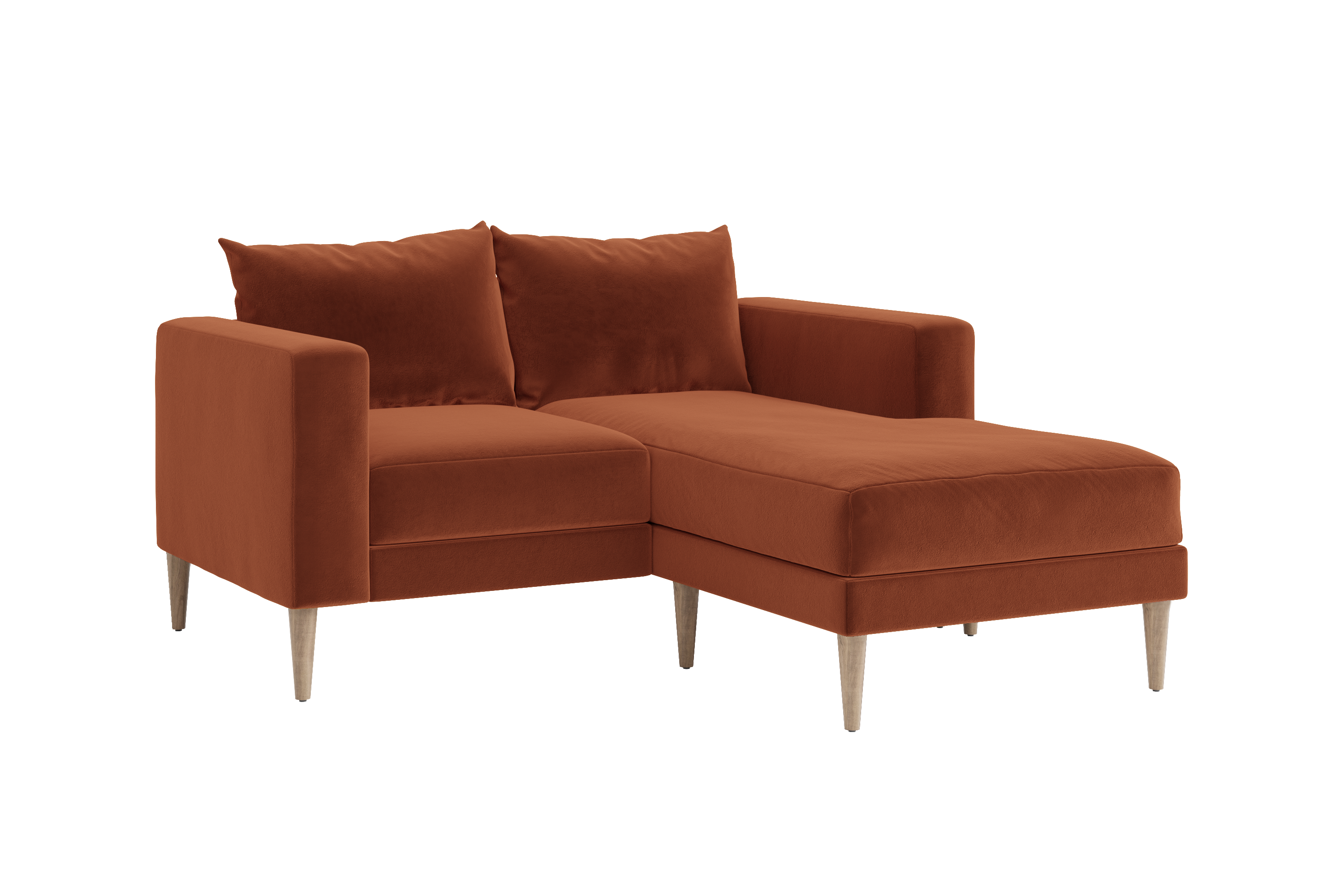 The Essential Loveseat Sectional in Recycled Velvet