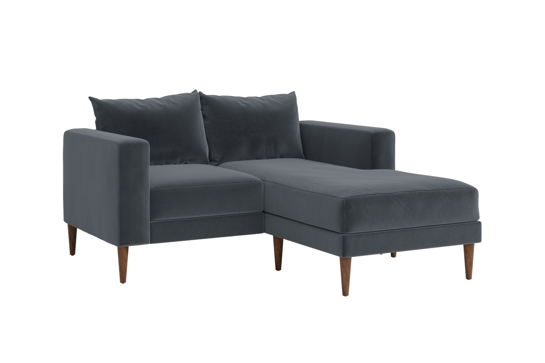 The Essential Loveseat Sectional in Recycled Velvet