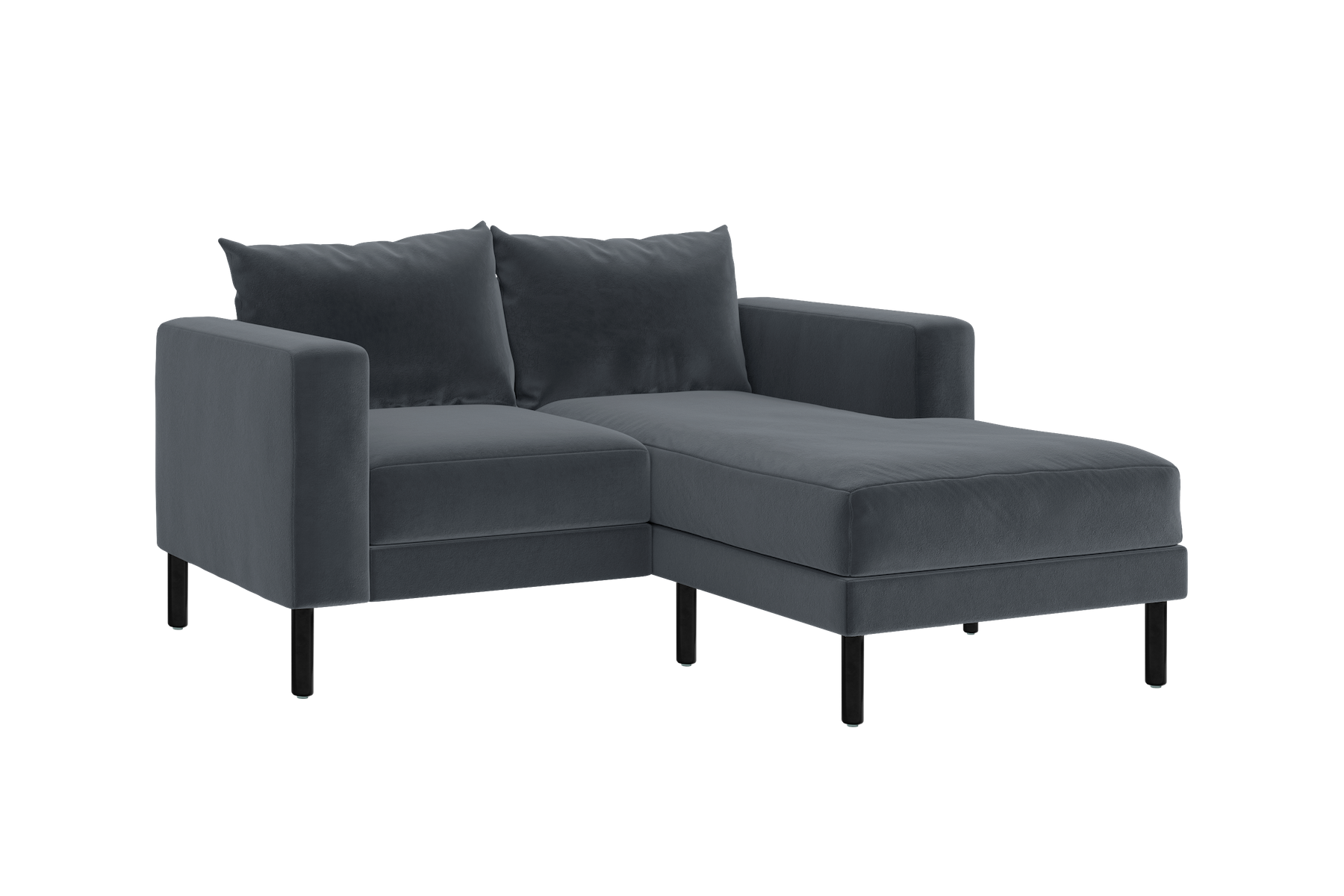 The Essential Loveseat Sectional in Recycled Velvet