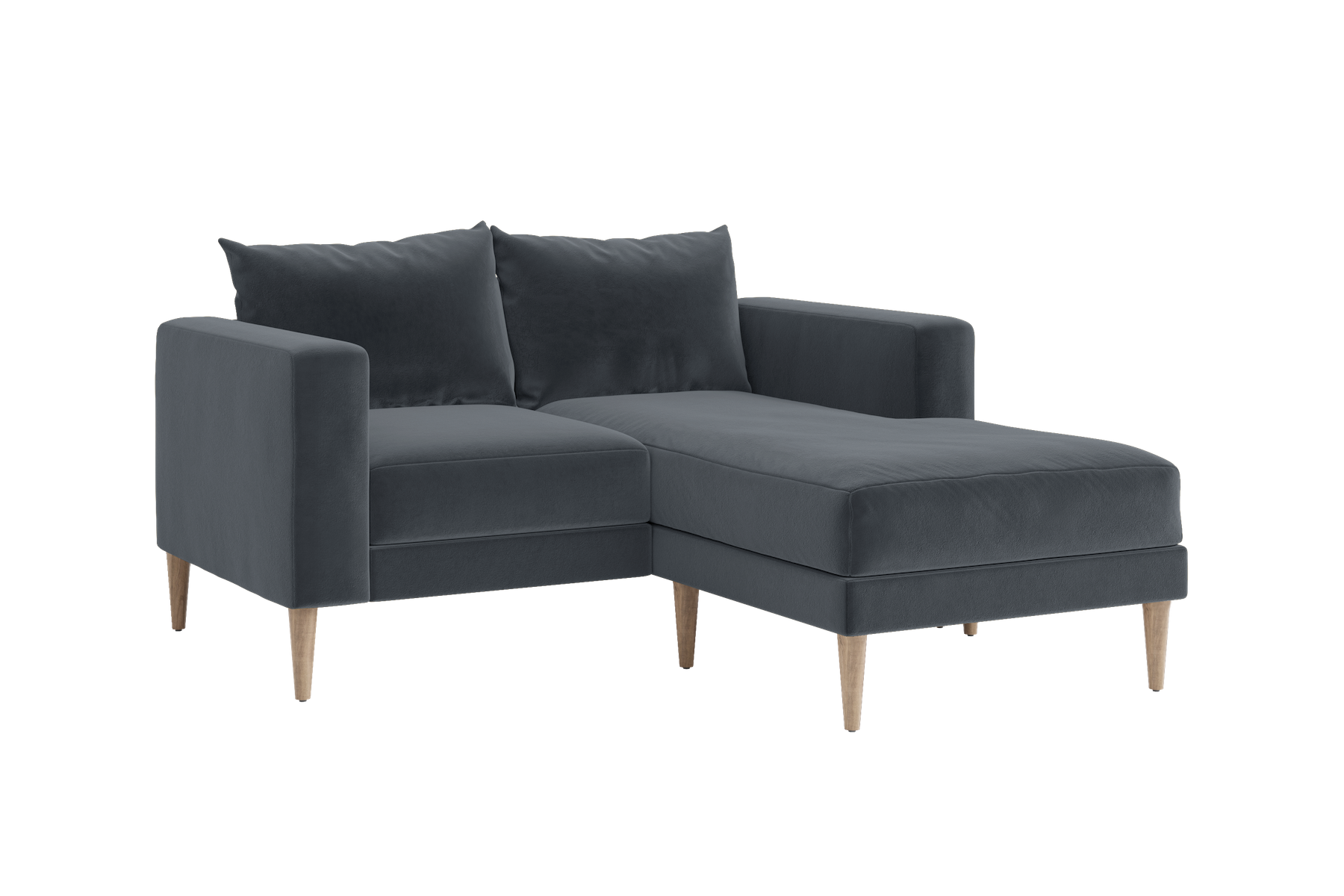 The Essential Loveseat Sectional in Recycled Velvet