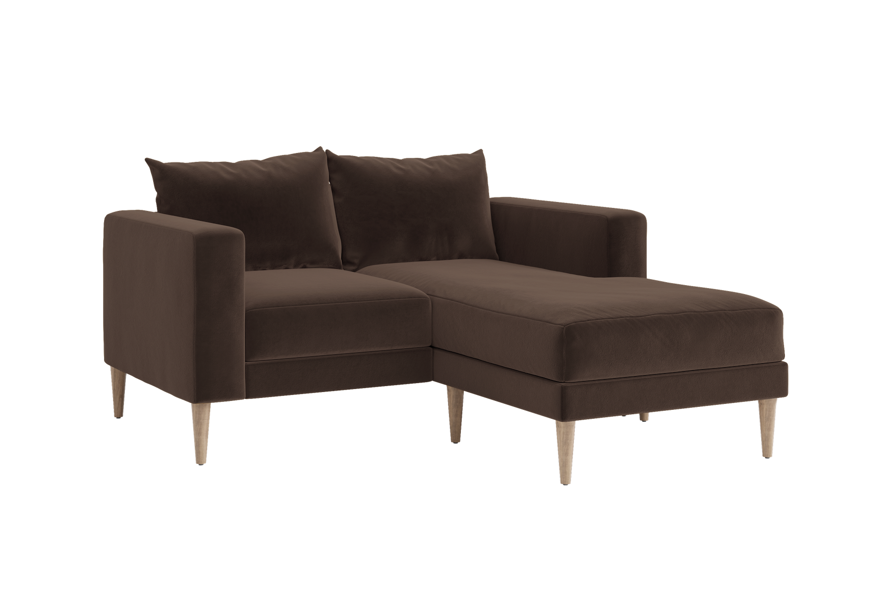 The Essential Loveseat Sectional in Recycled Velvet