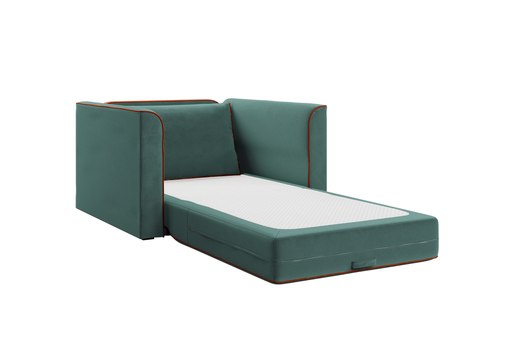 The Eclipse Sleeper Chair in Recycled Velvet