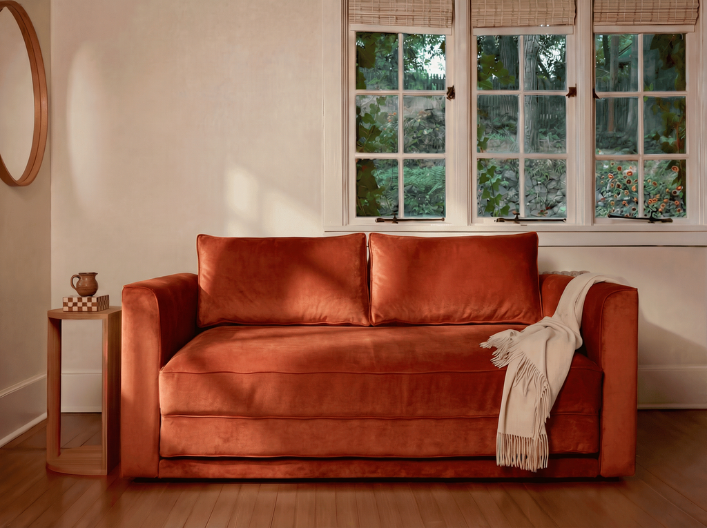 The Eclipse Sleeper Sofa in Recycled Velvet
