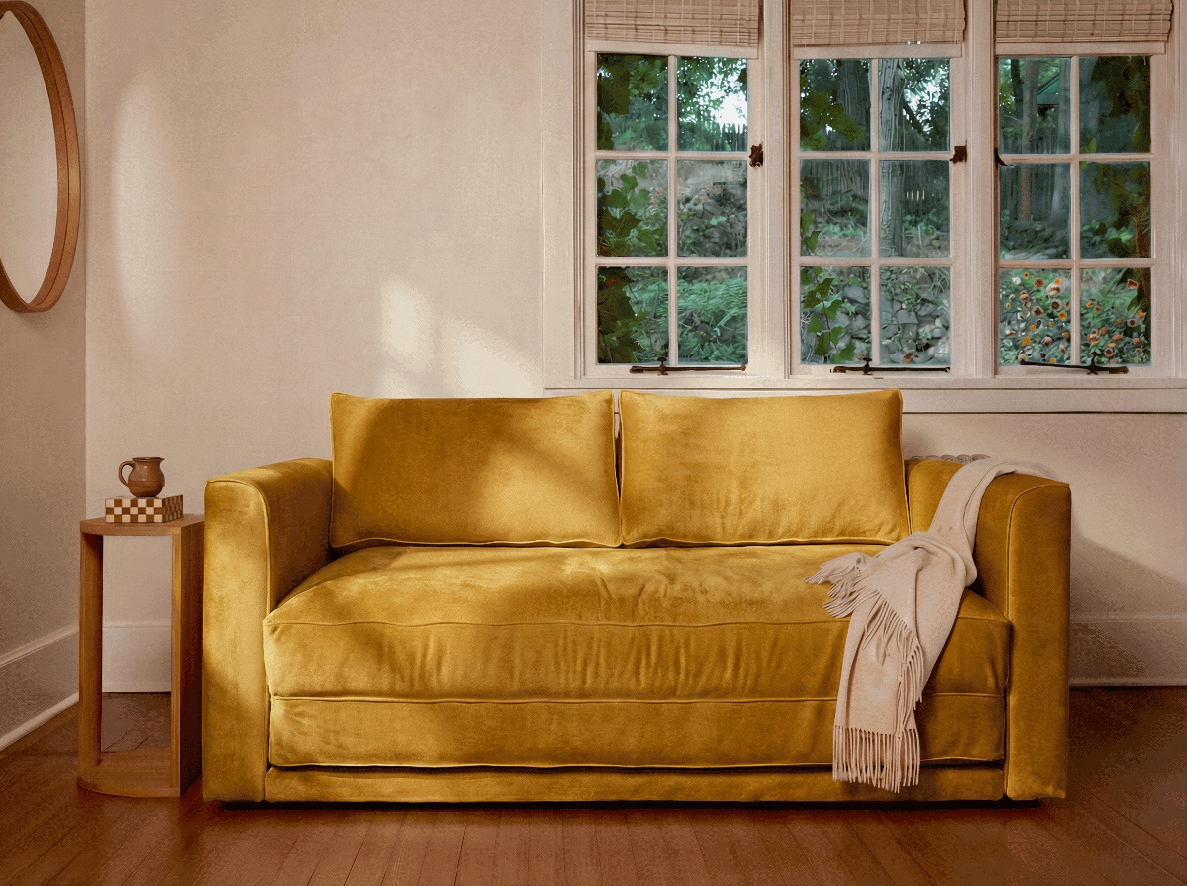 The Eclipse Sleeper Sofa in Recycled Velvet