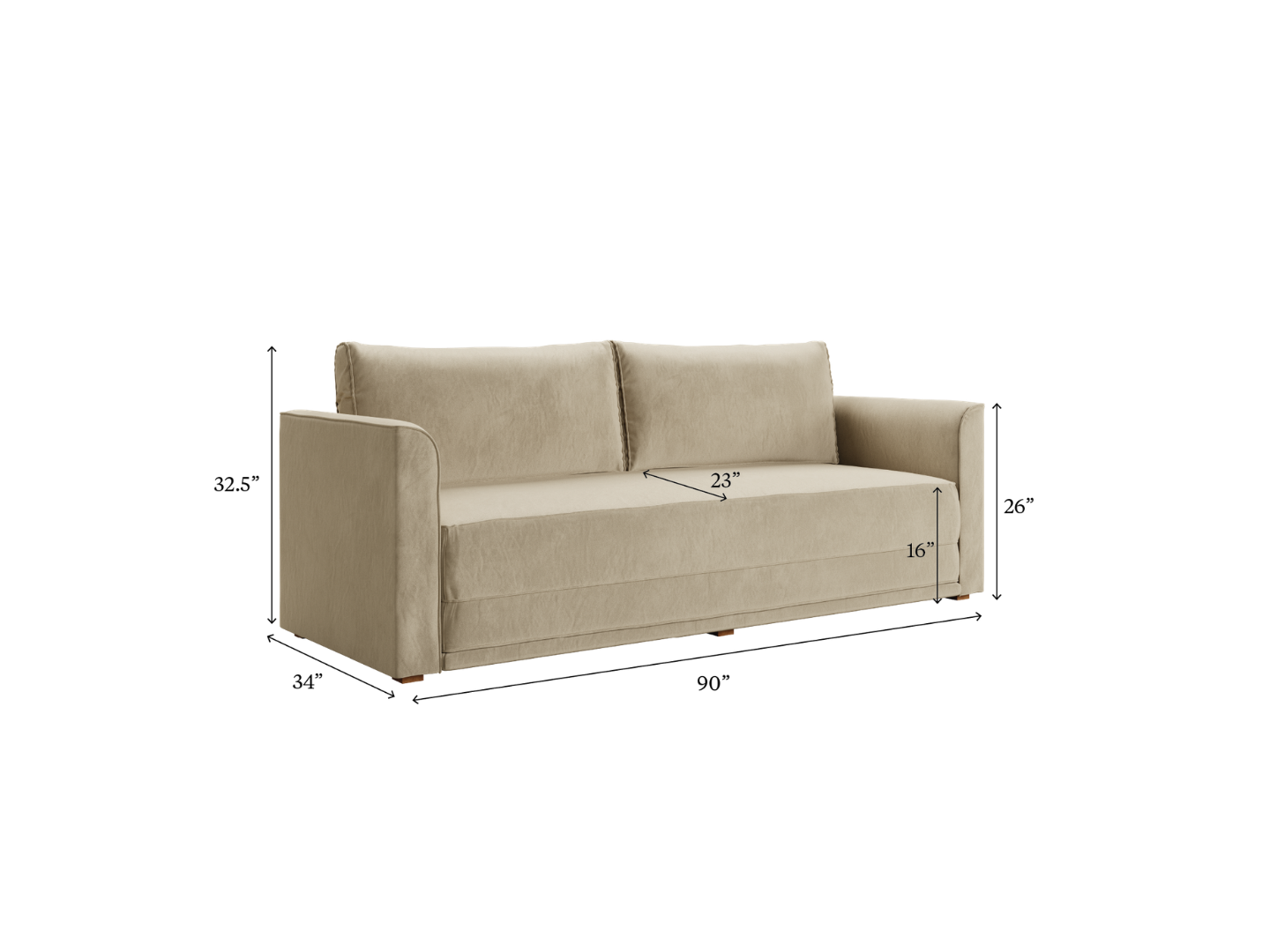 Eclipse 90" Sleeper Sofa in Upcycled Poly