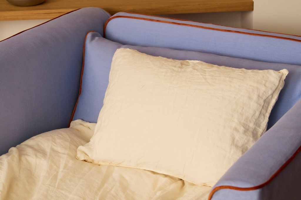 The Eclipse Sleeper Chair in Recycled Velvet