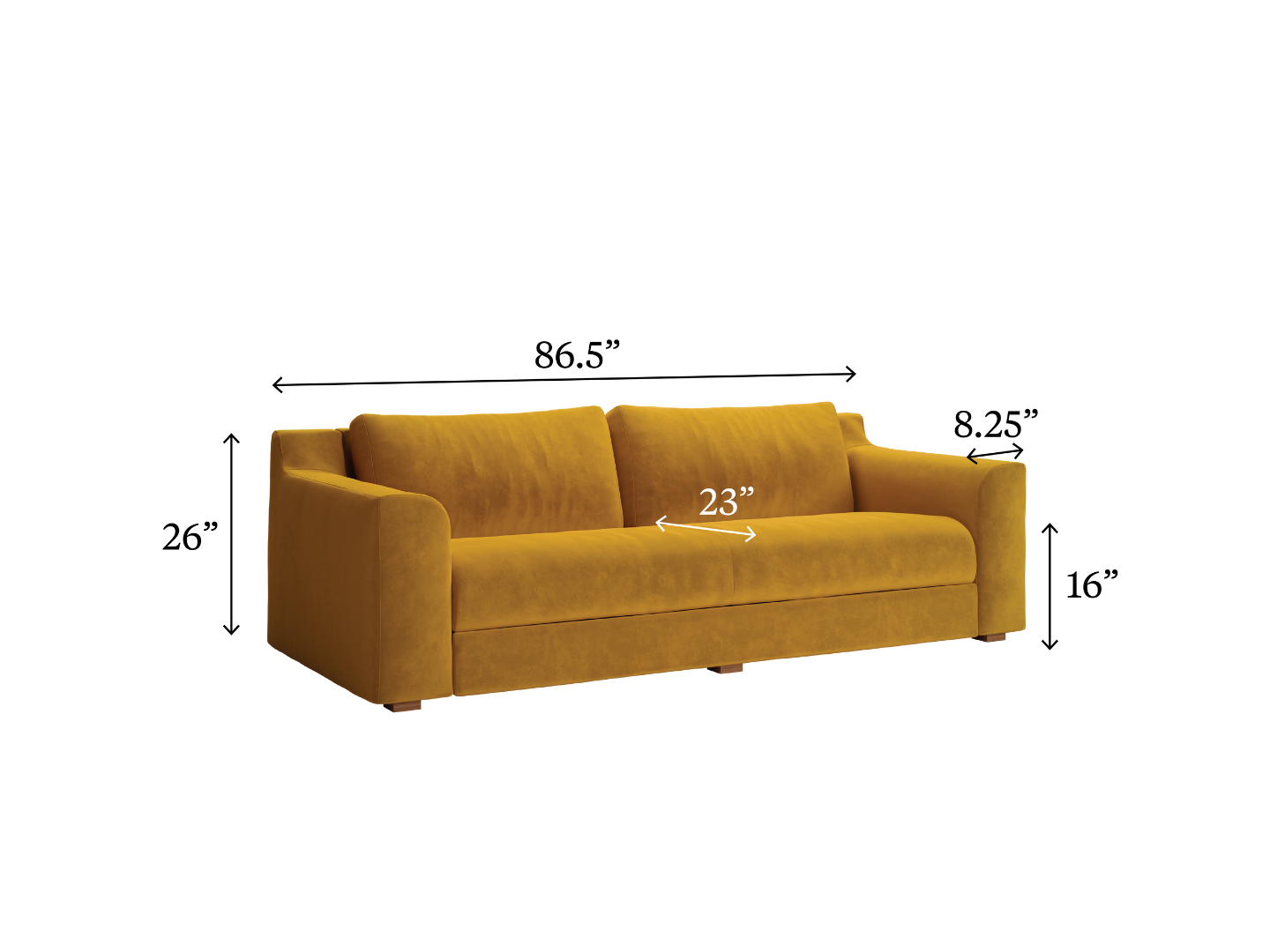 The Elevate 86" Sofa in Recycled Velvet
