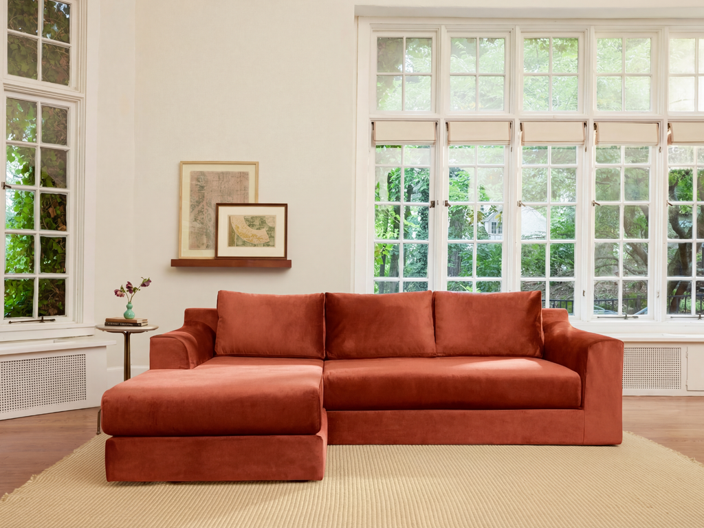 The Elevate Sectional in Recycled Velvet