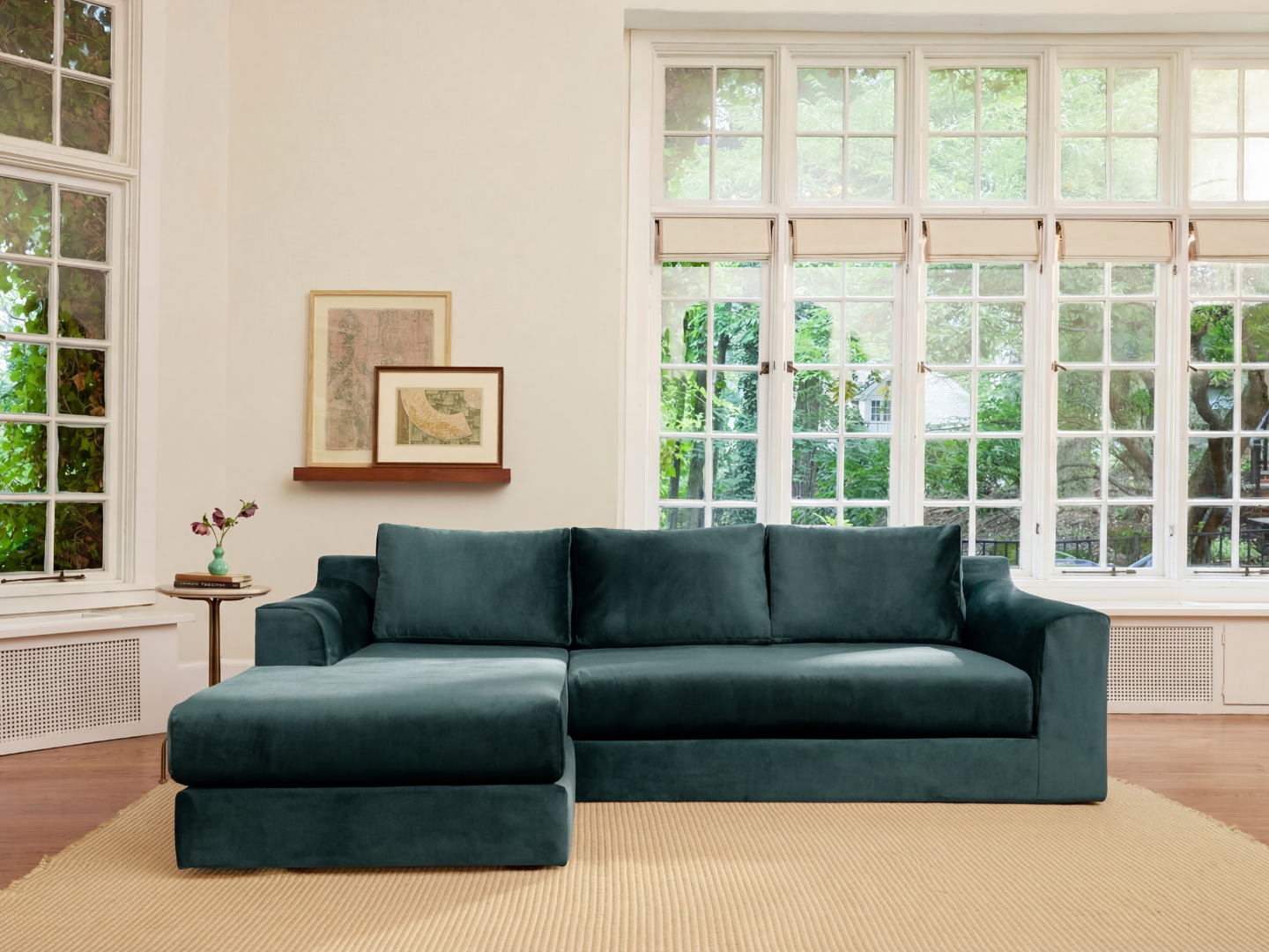 The Elevate Sectional in Recycled Velvet