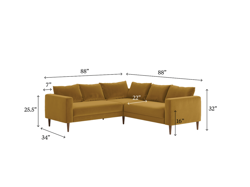 The Essential Corner Sectional (5 Seat) in Recycled Velvet