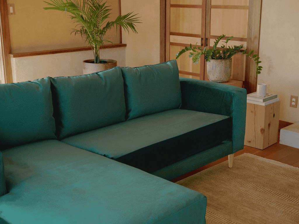 The Essential Sectional in Recycled Velvet