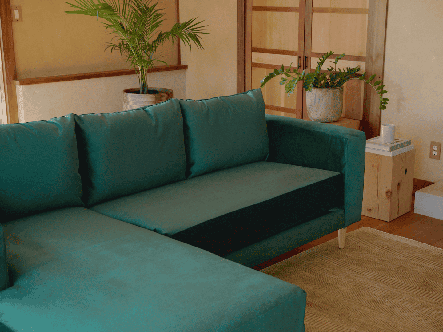 The Essential Sectional in Recycled Velvet