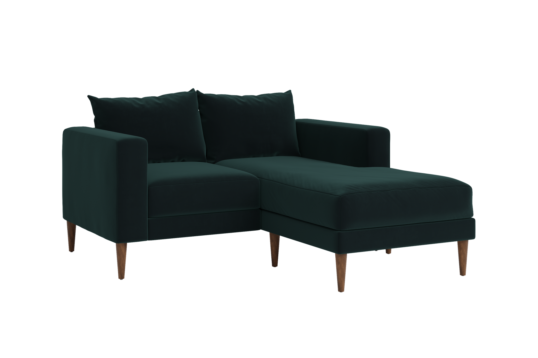 The Essential Loveseat Sectional in Recycled Velvet
