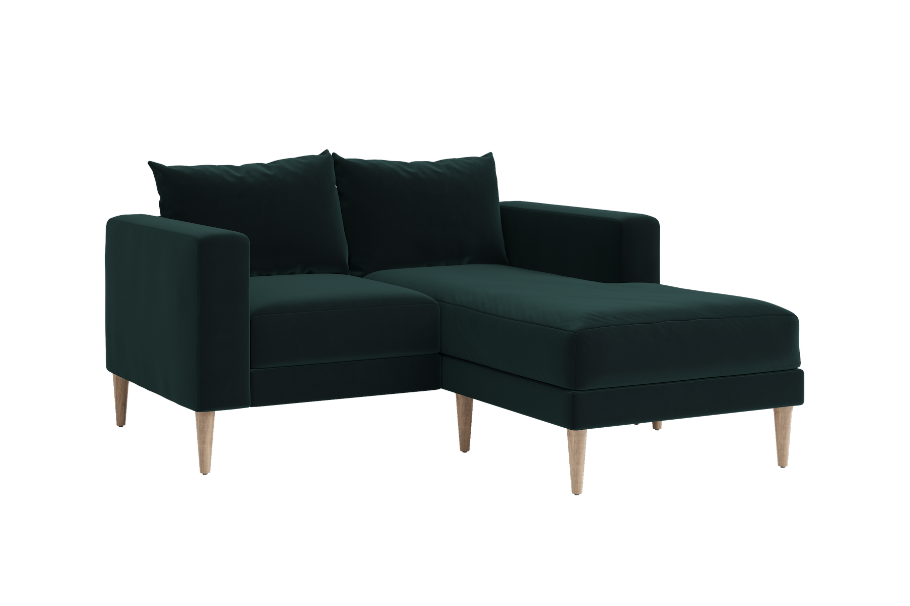 The Essential Loveseat Sectional in Recycled Velvet