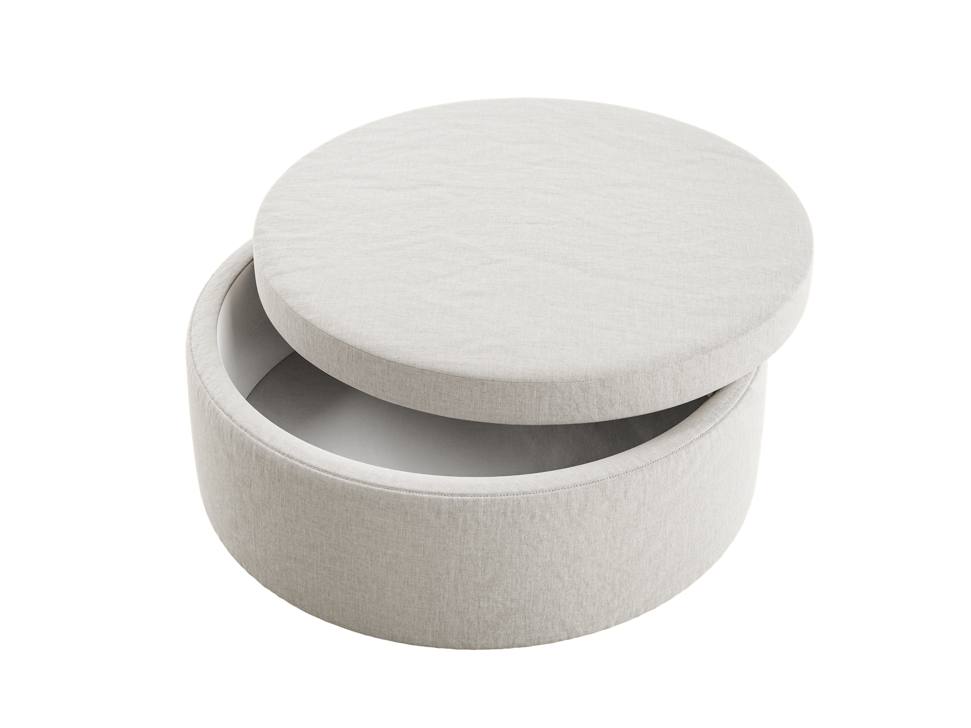 The Evergreen Storage Ottoman in Hemp