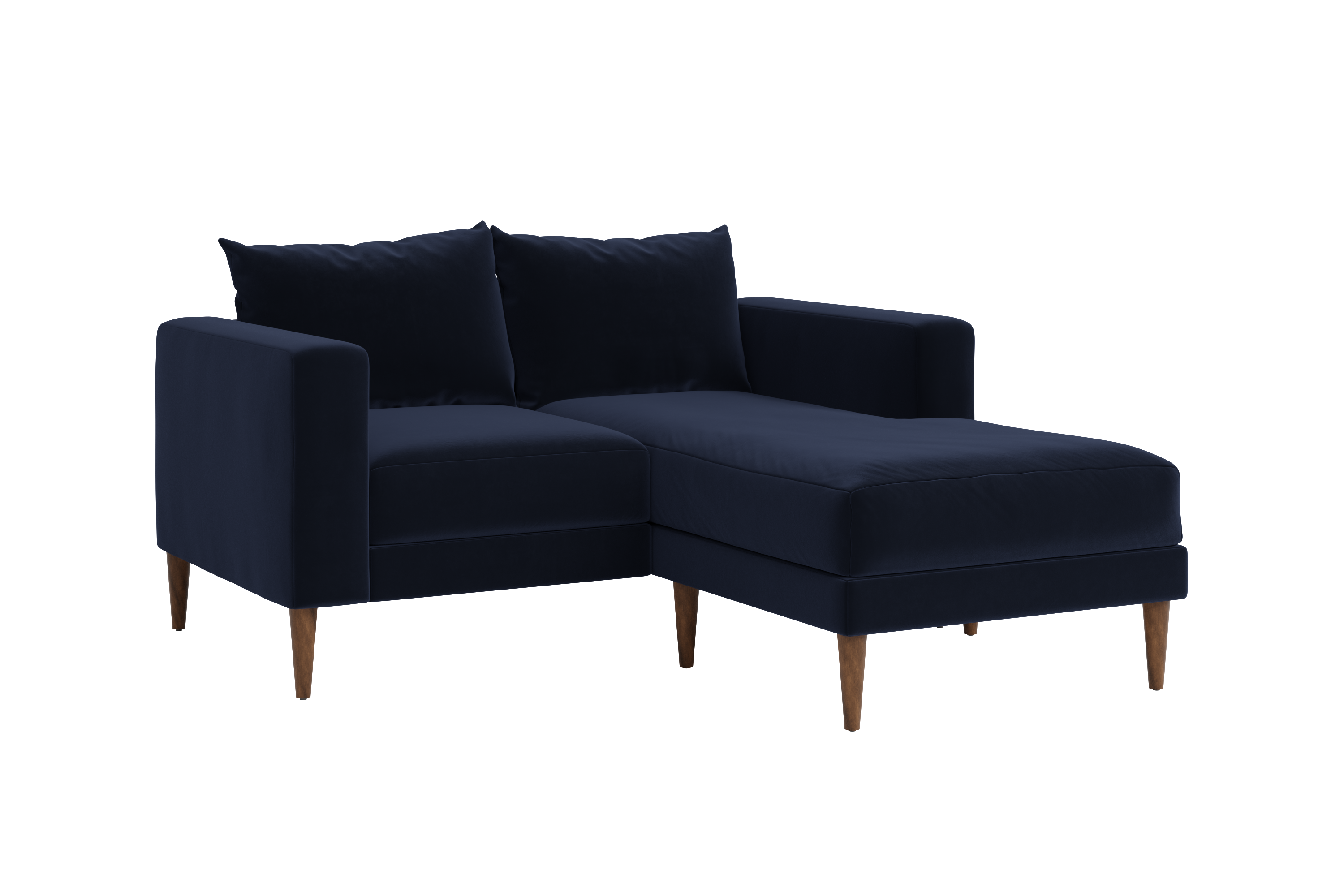The Essential Loveseat Sectional in Recycled Velvet
