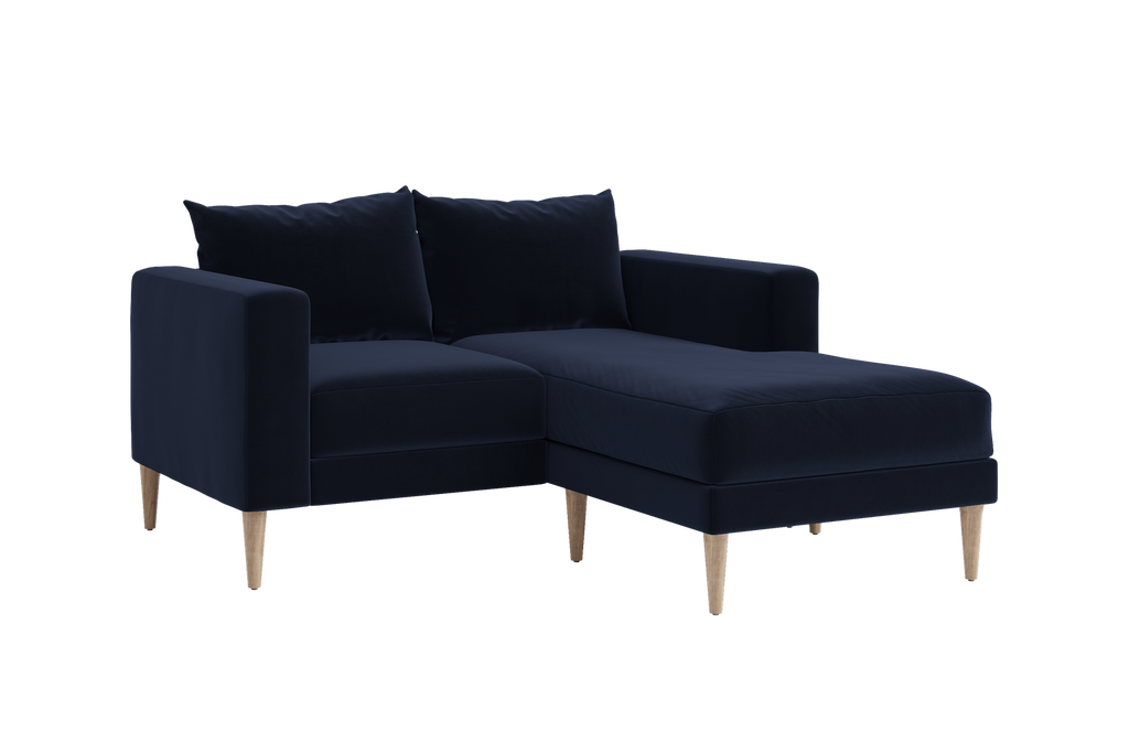 The Essential Loveseat Sectional in Recycled Velvet