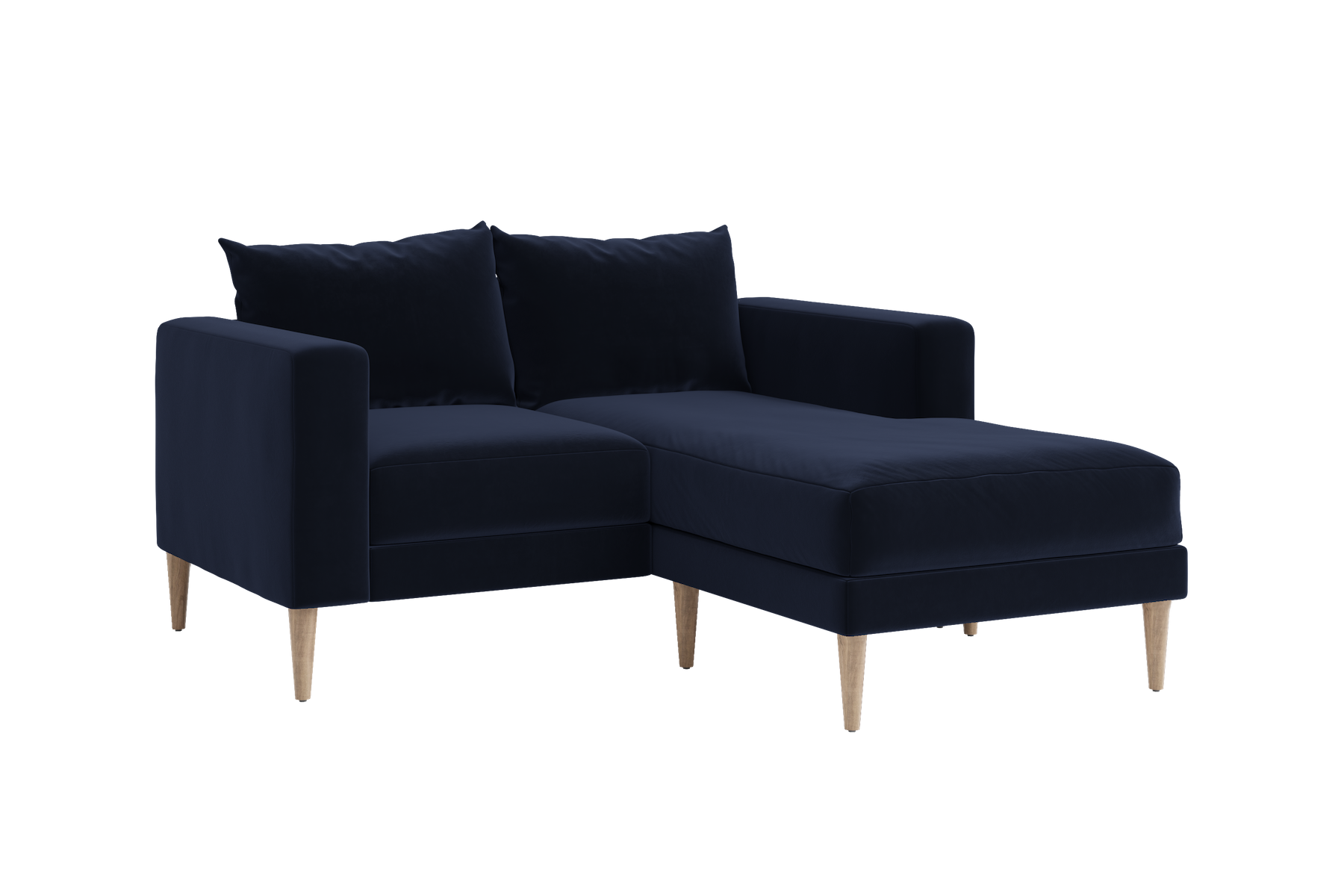 The Essential Loveseat Sectional in Recycled Velvet