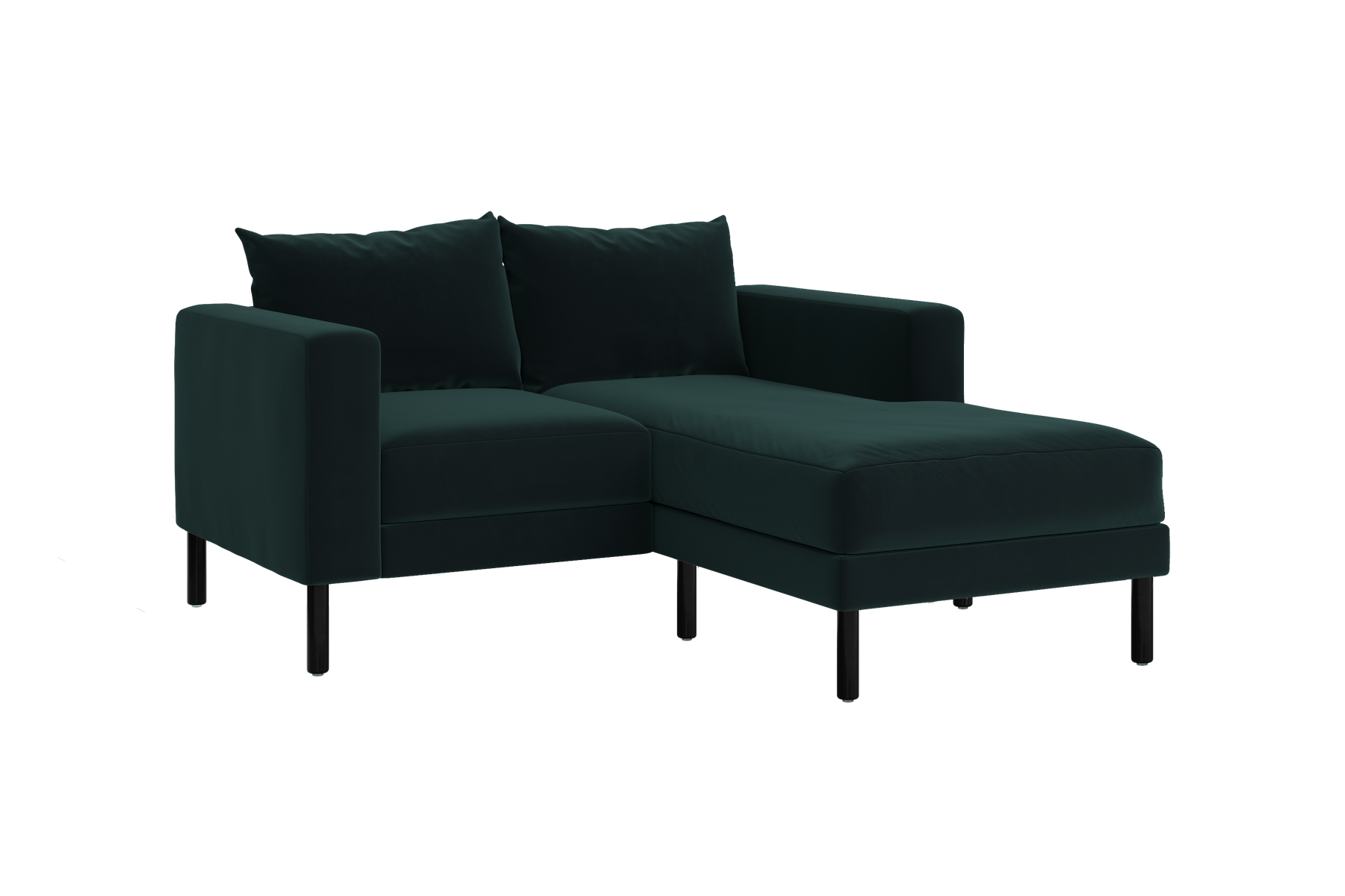 The Essential Loveseat Sectional in Recycled Velvet