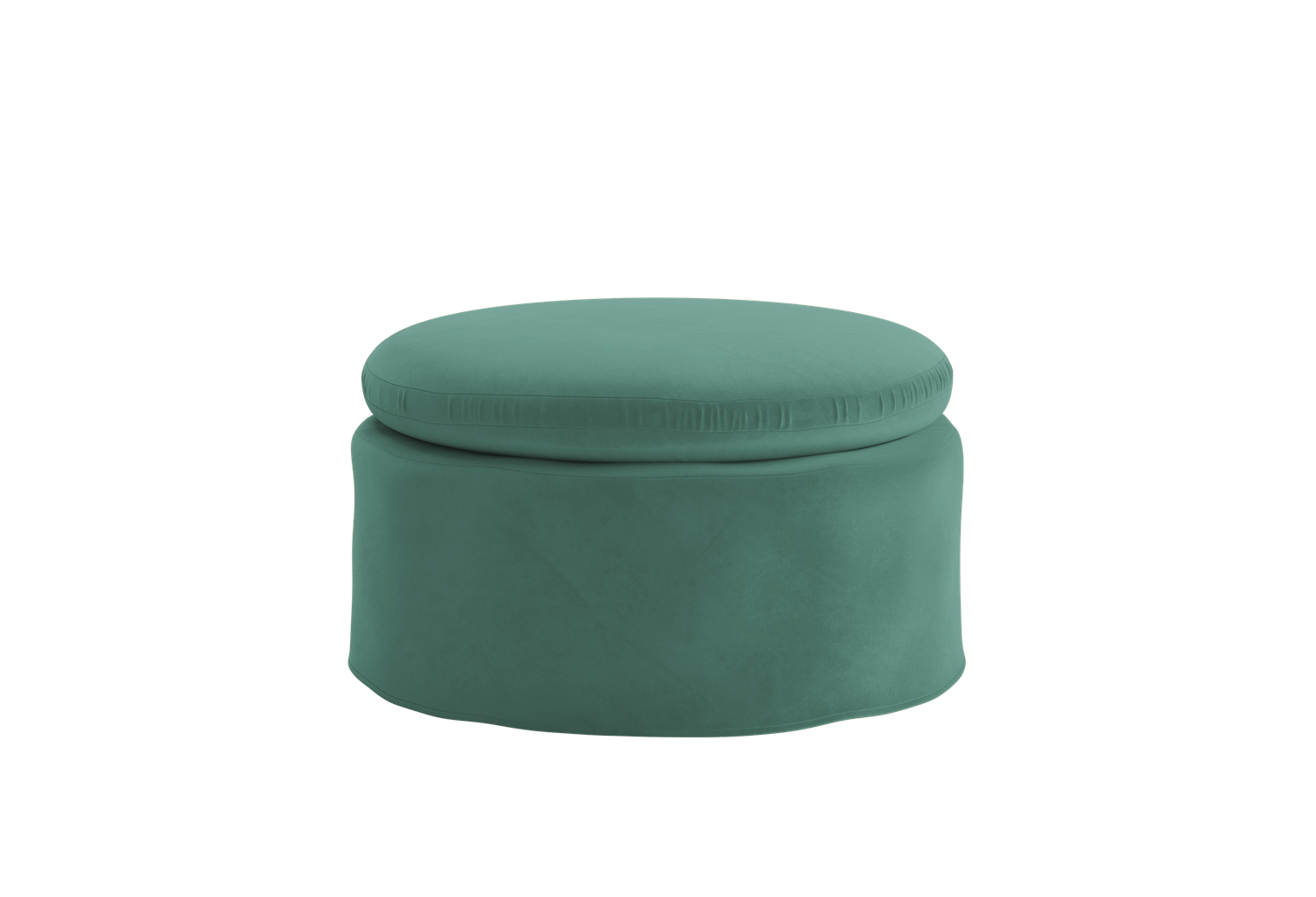 The Evergreen Ottoman in Recycled Velvet