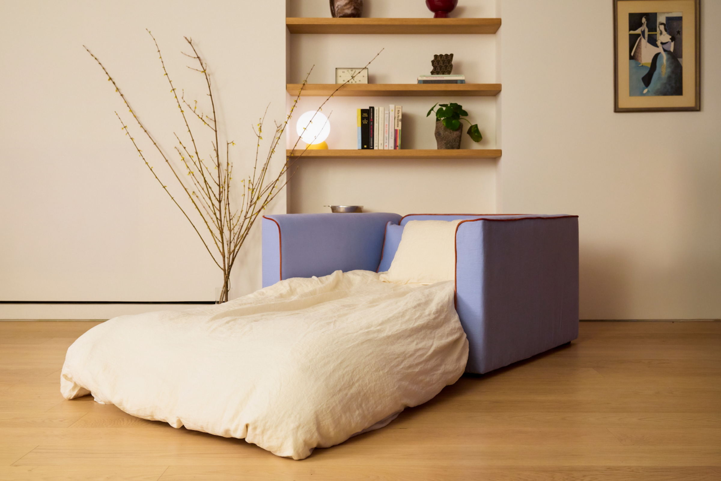 The Eclipse Sleeper Chair in Recycled Velvet