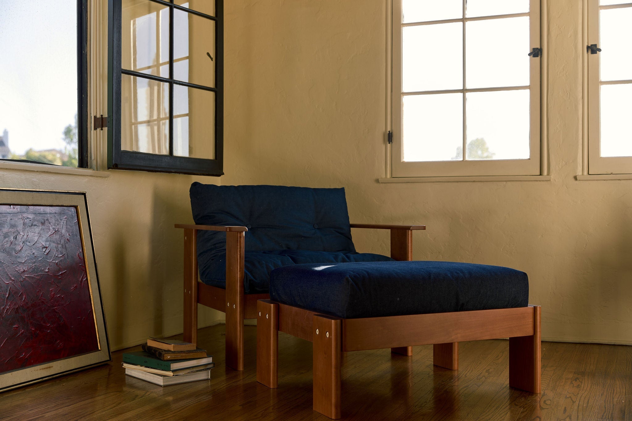 The Bacana Ottoman in Recycled Velvet